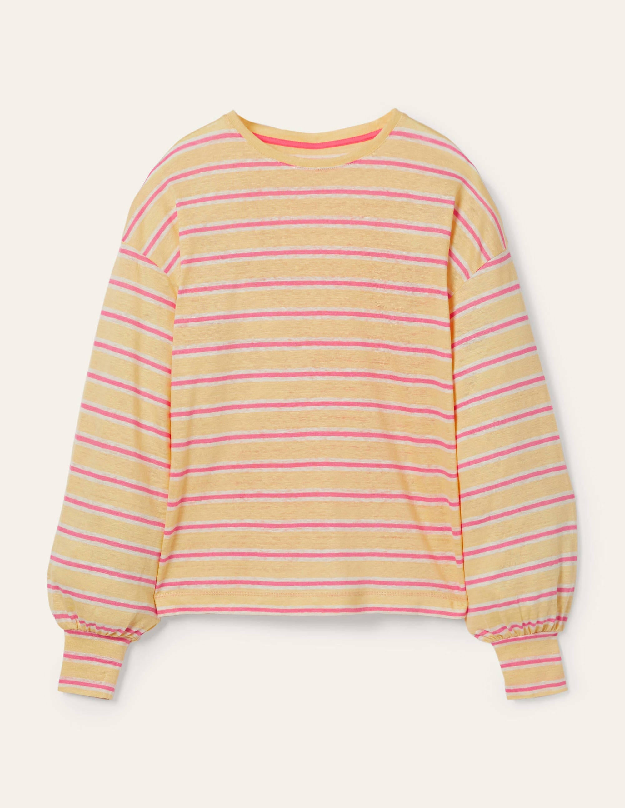 Blouson Linen Top-Sunlight / Azalea Stripe - Image 5