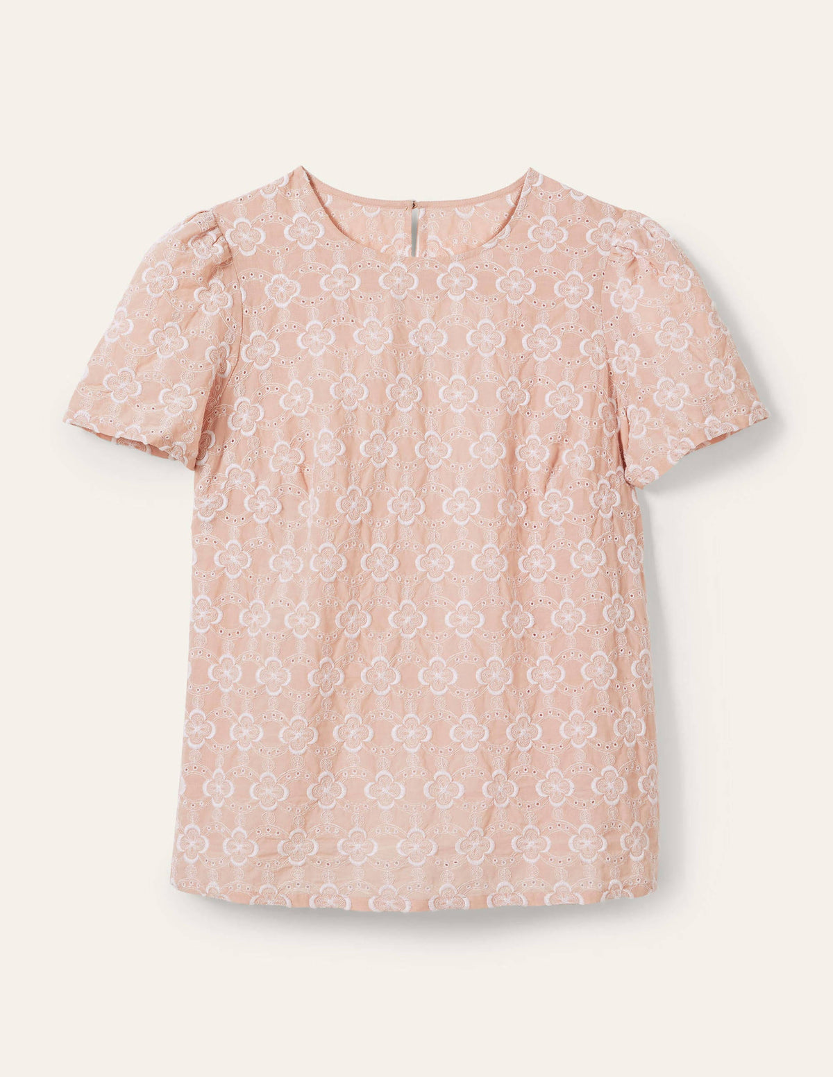 Broderie Puff Sleeve Top-Milkshake-5
