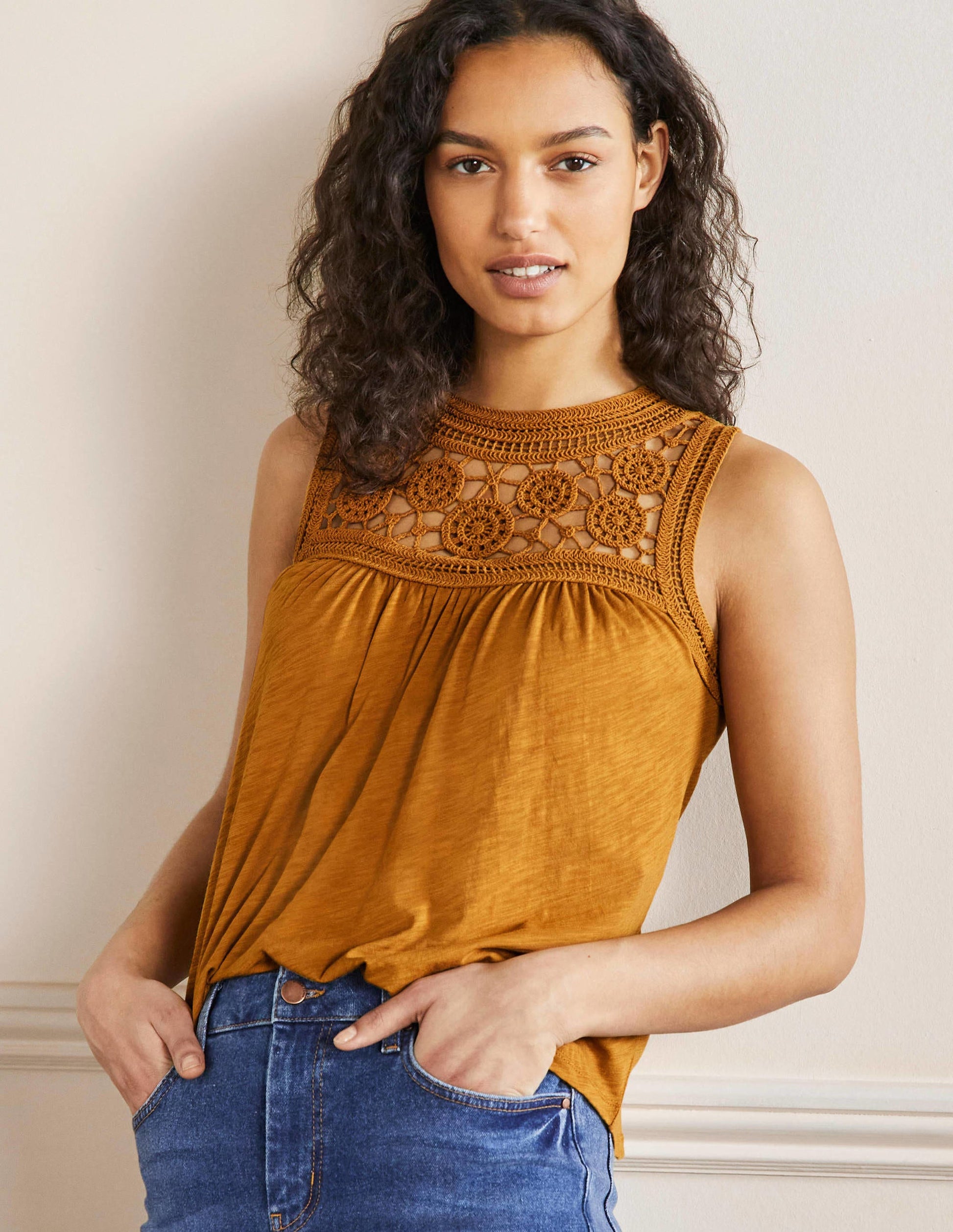Anais Crochet Jersey Top-Frankincense-1