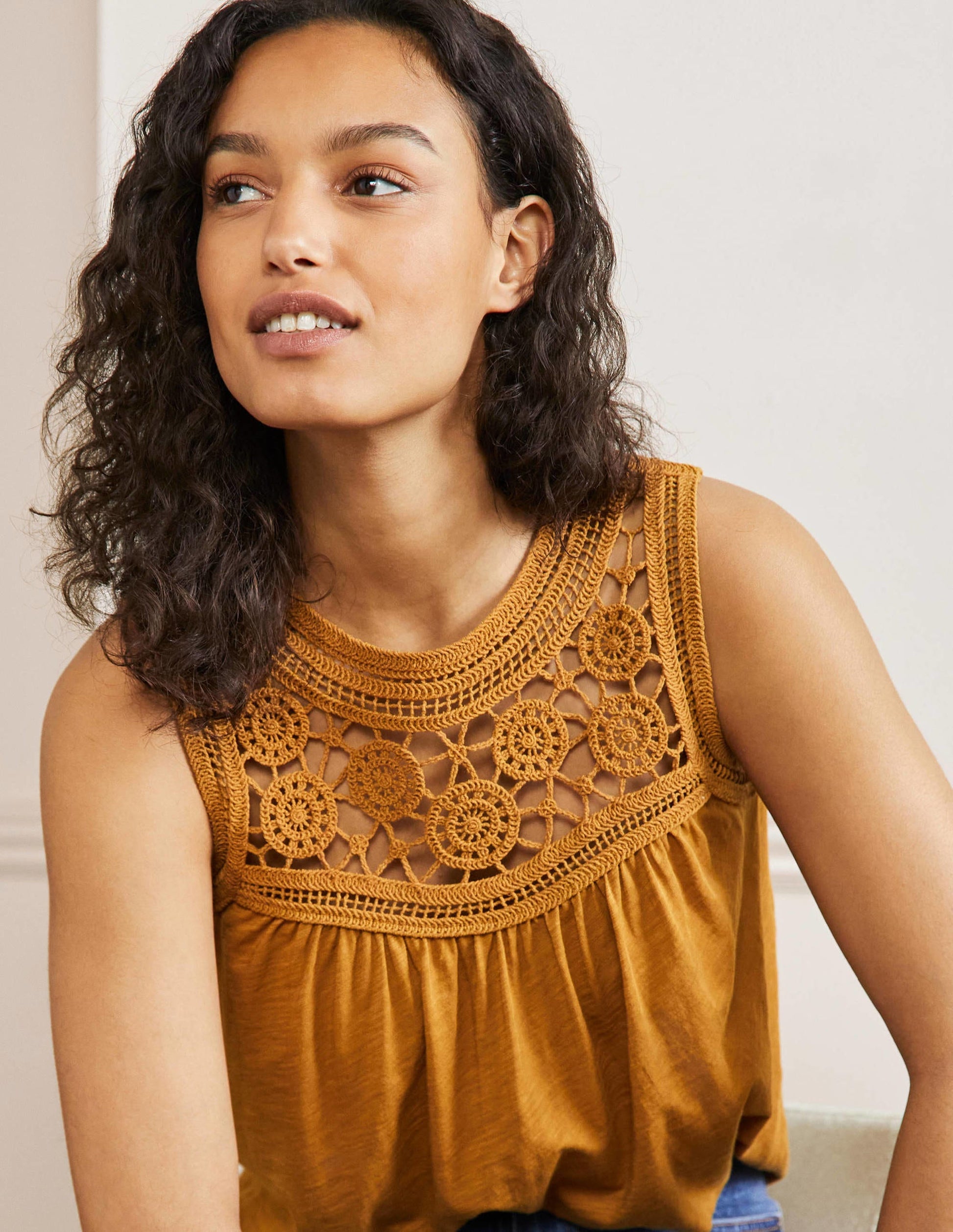 Anais Crochet Jersey Top-Frankincense-4