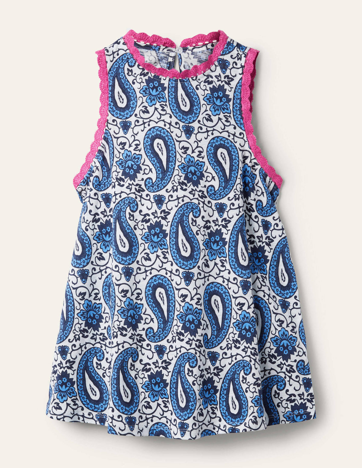 Stitch Detail Jersey Top-Blue, Enchanting Paisley - Image 9