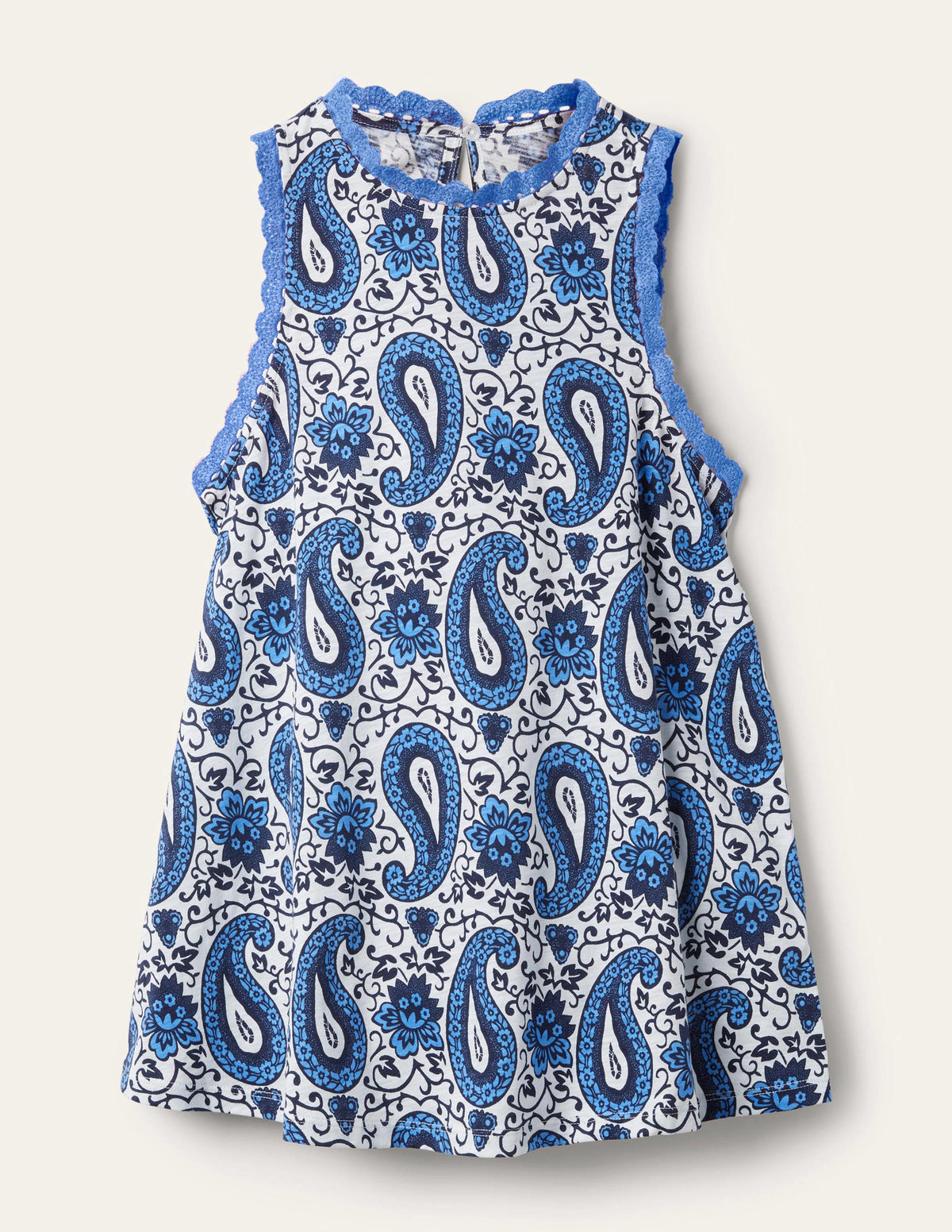 Stitch Detail Jersey Top-Blue, Enchanting Paisley-10
