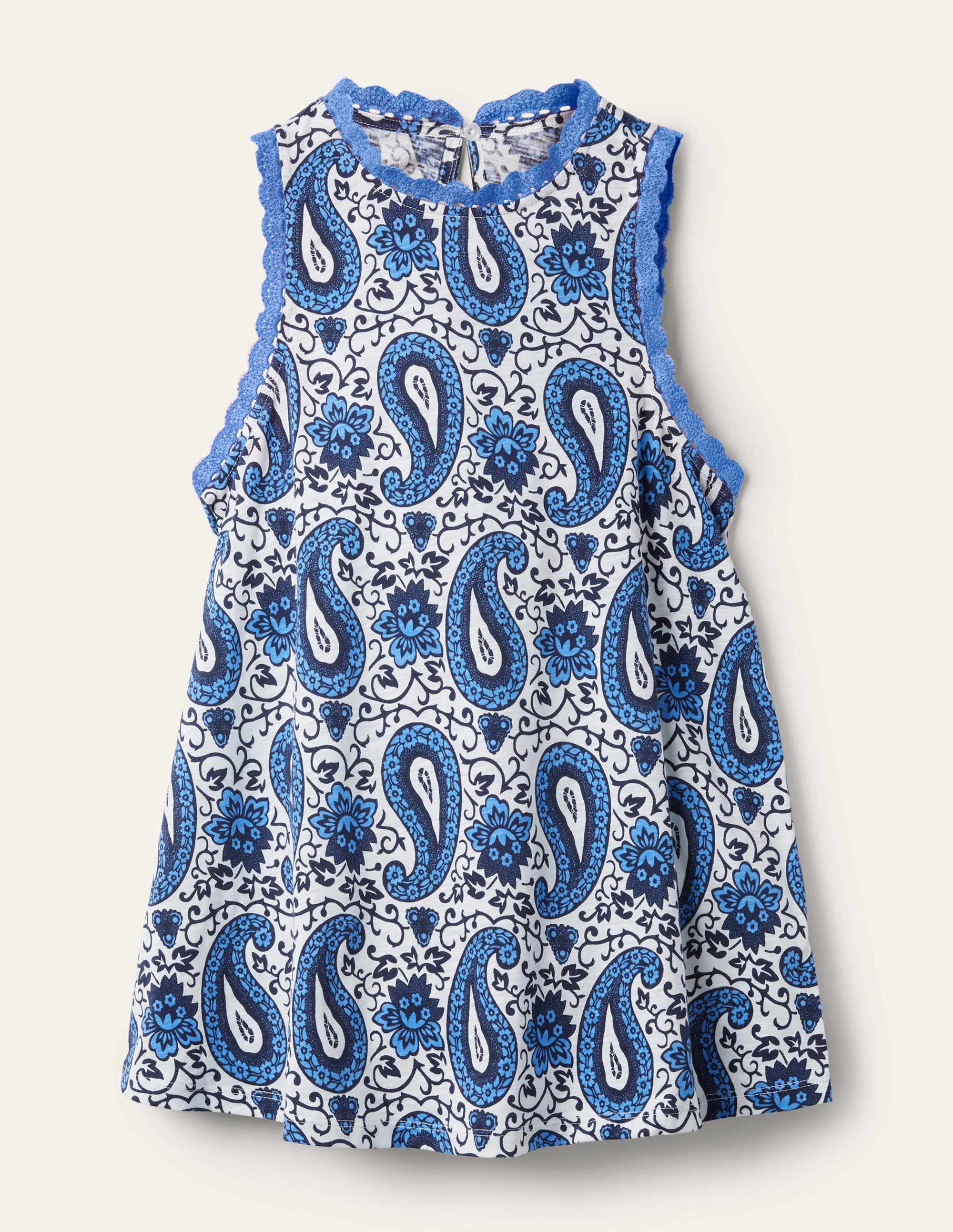Stitch Detail Jersey Top-Blue, Enchanting Paisley - Image 10
