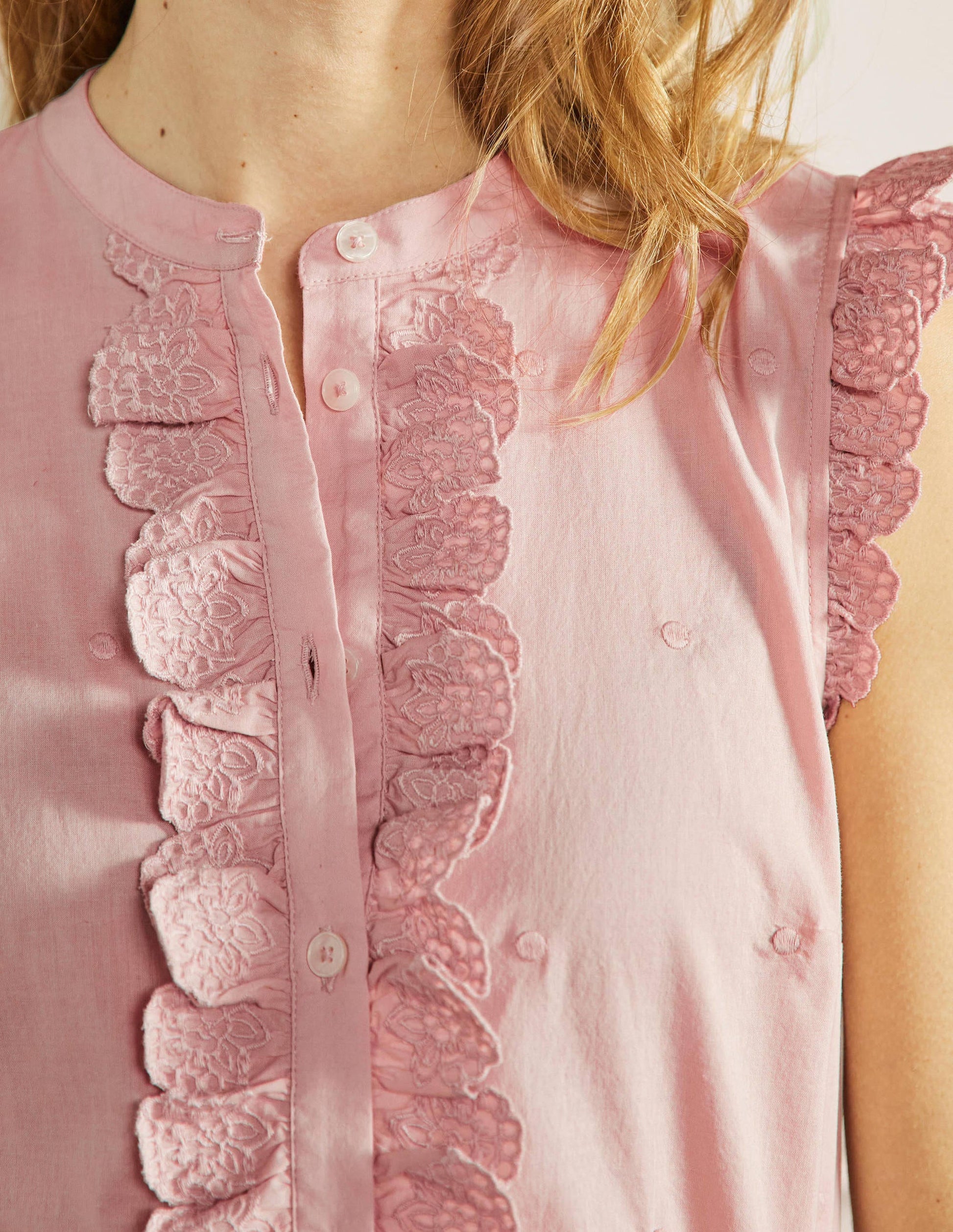 Sleeveless Embroidered Shirt-Milkshake-2