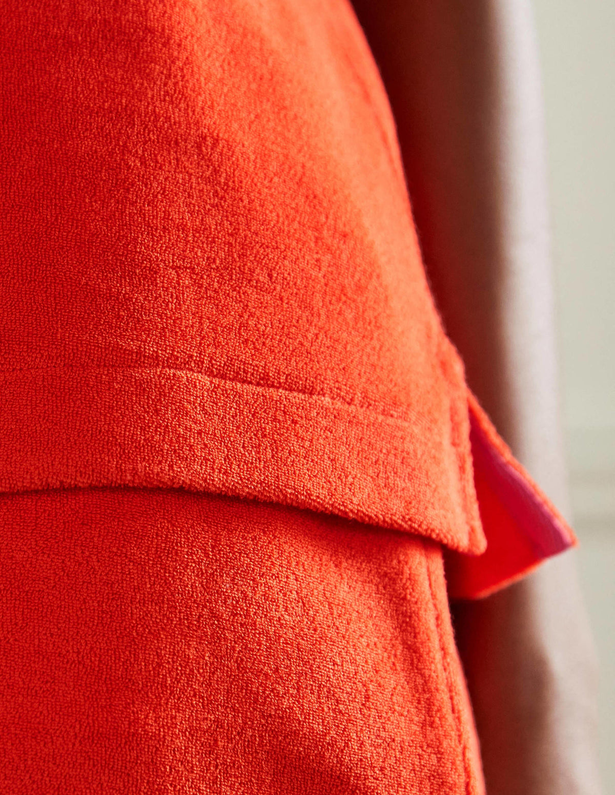 Erica Towelling Crew Neck Top-Bright Papaya-2