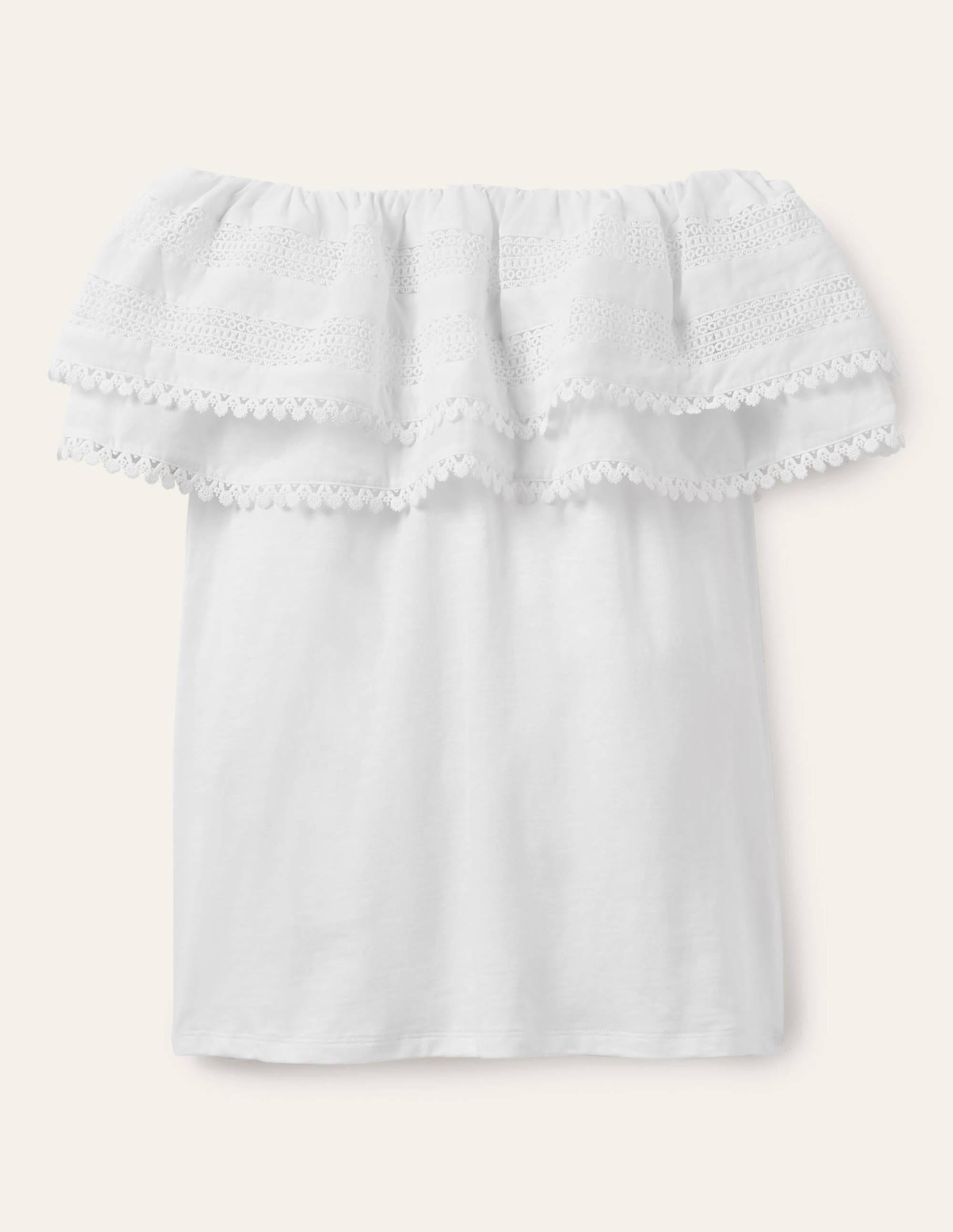 Bardot Woven Mix Detail Top-White - Image 5