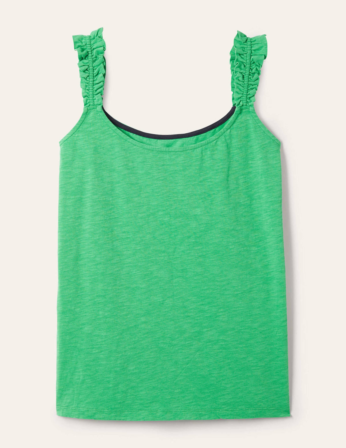 Frill Strap Jersey Top-Green Lagoon-5