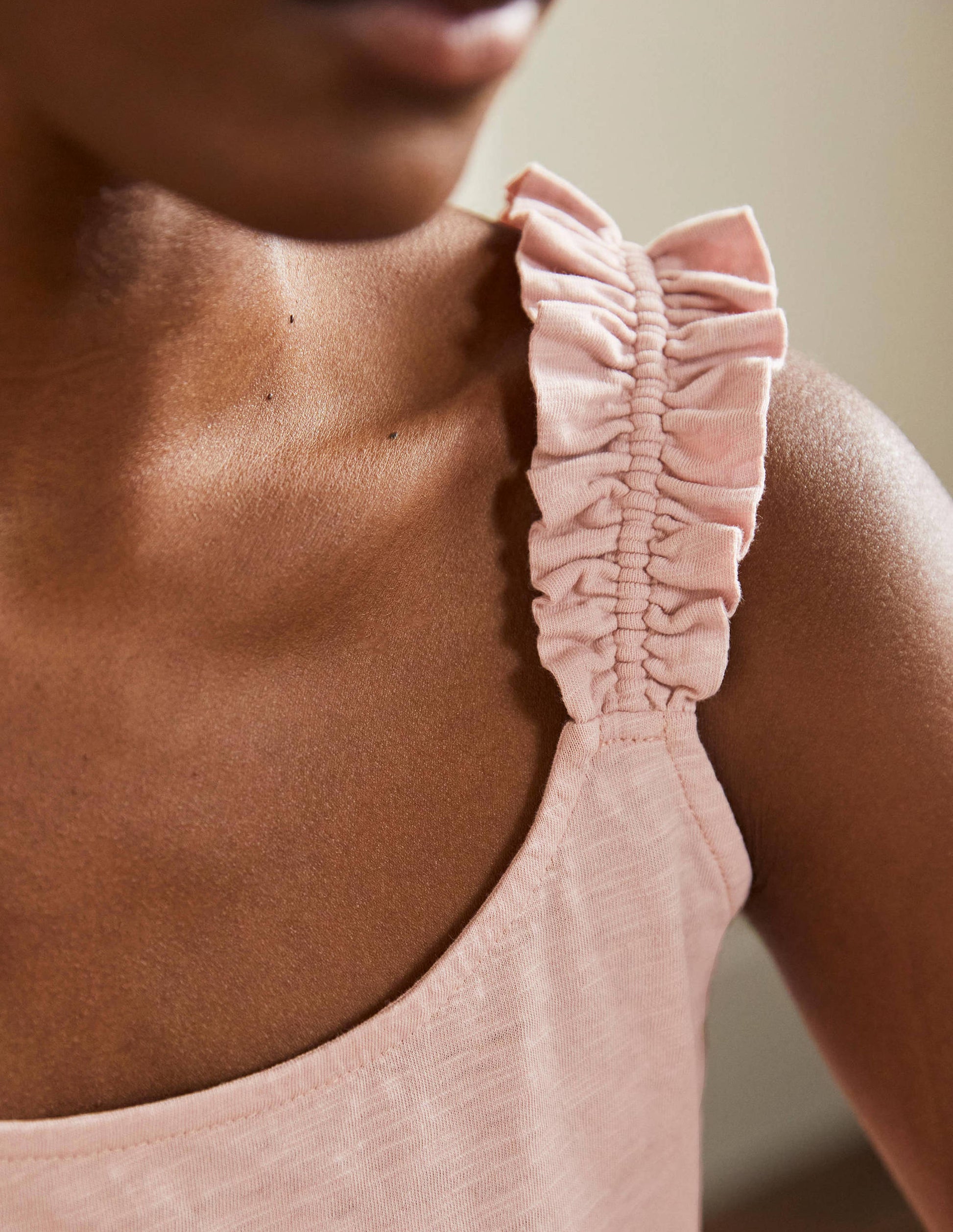 Frill Strap Jersey Top-Milkshake-2