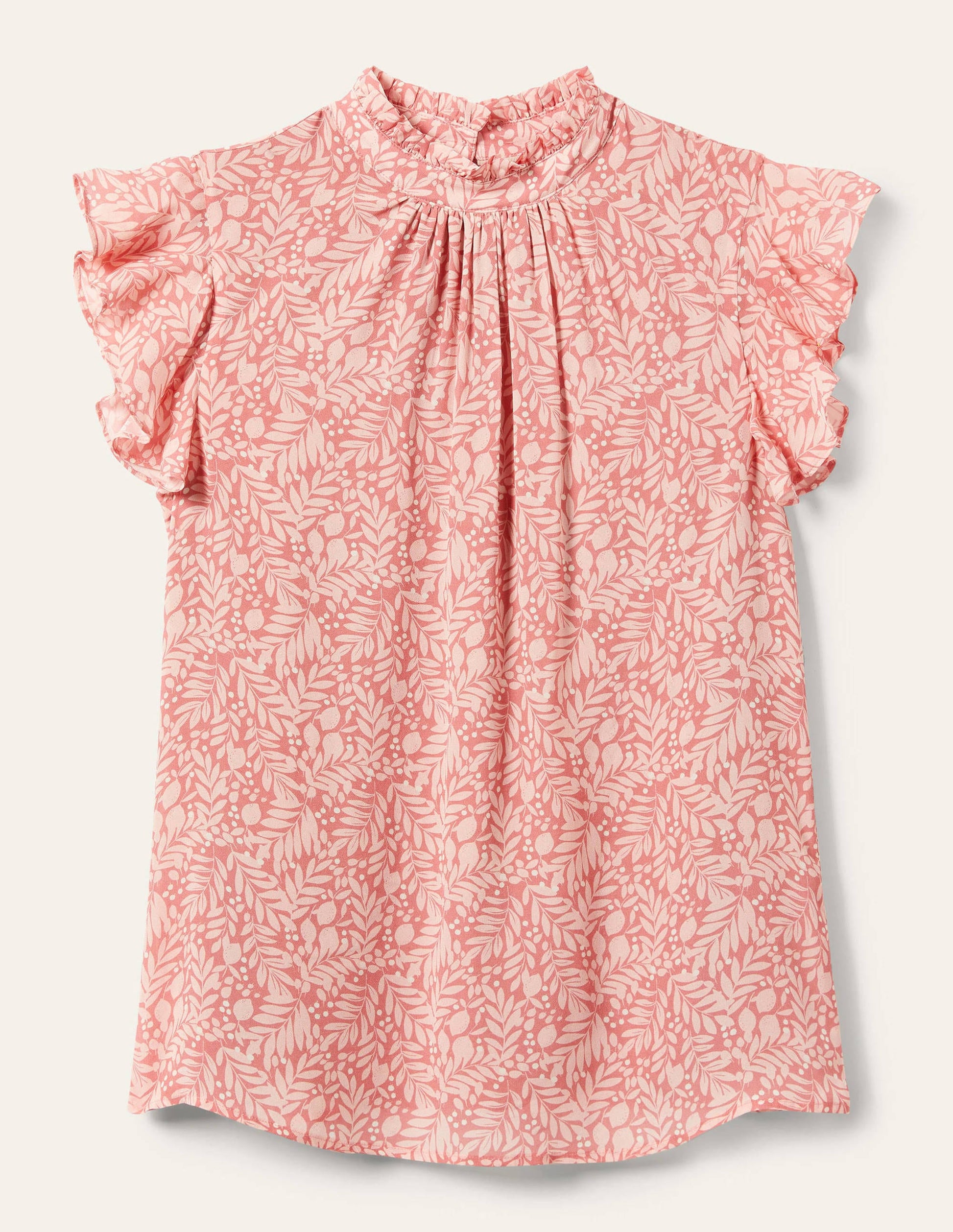 High Neck Sleeveless Top-Milkshake, Lemon Foliage-5