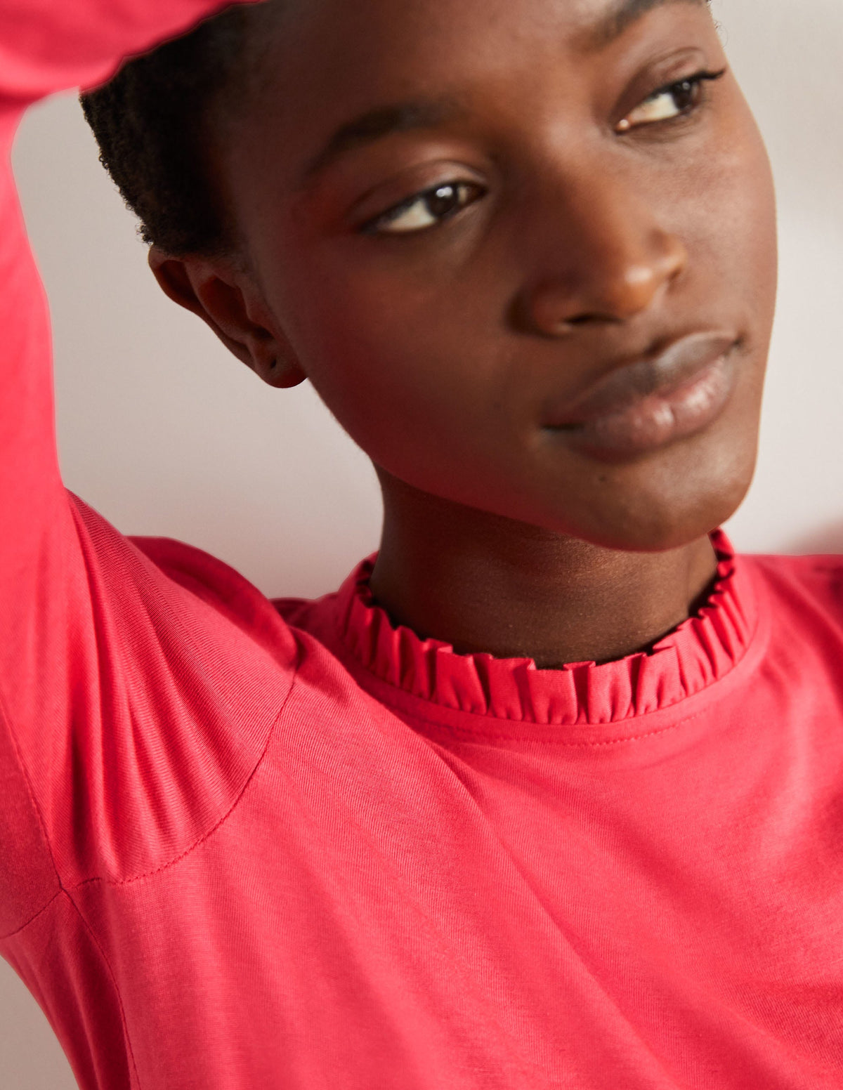 Supersoft Frill Detail Top-Radish-2