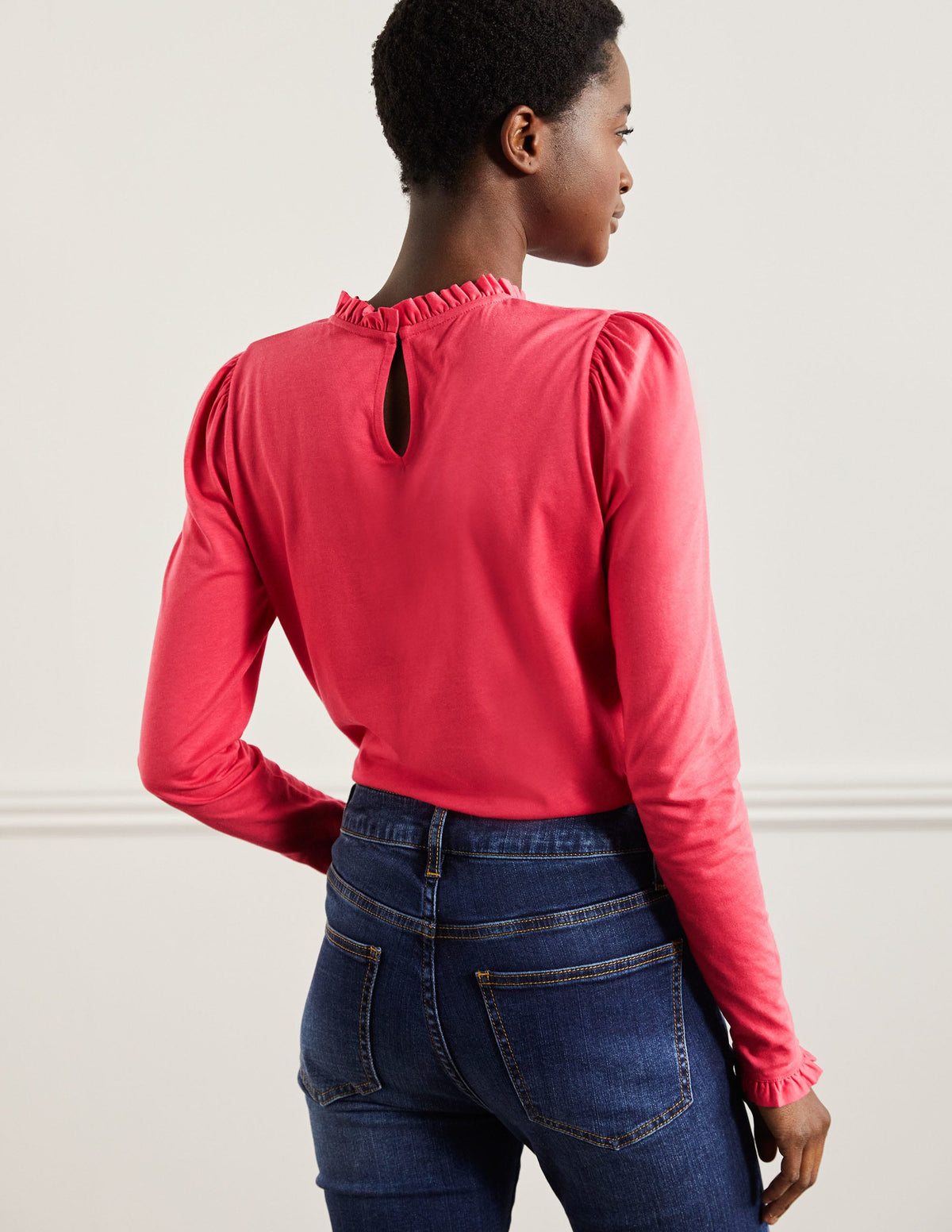 Supersoft Frill Detail Top-Radish - Image 3