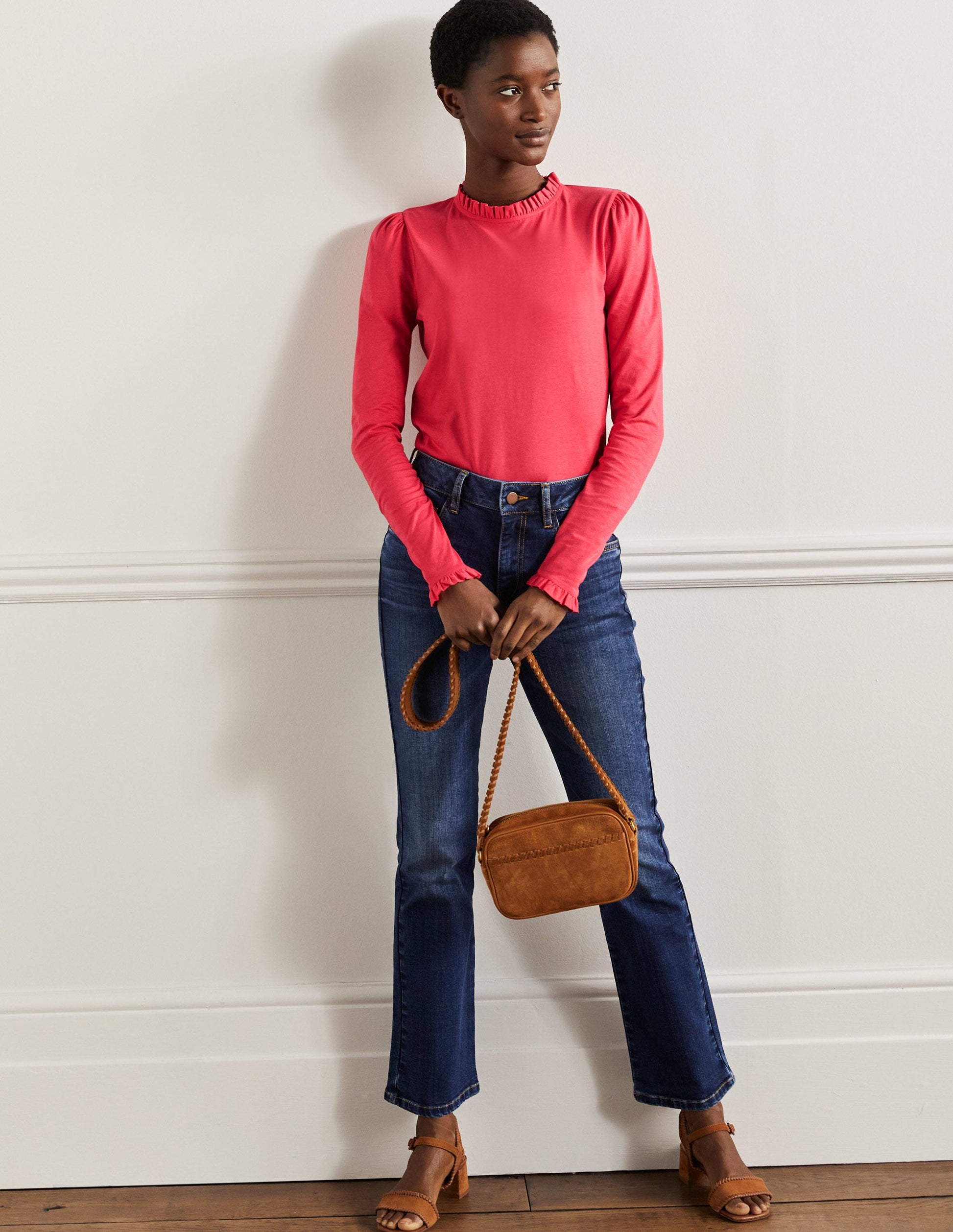 Supersoft Frill Detail Top-Radish-5