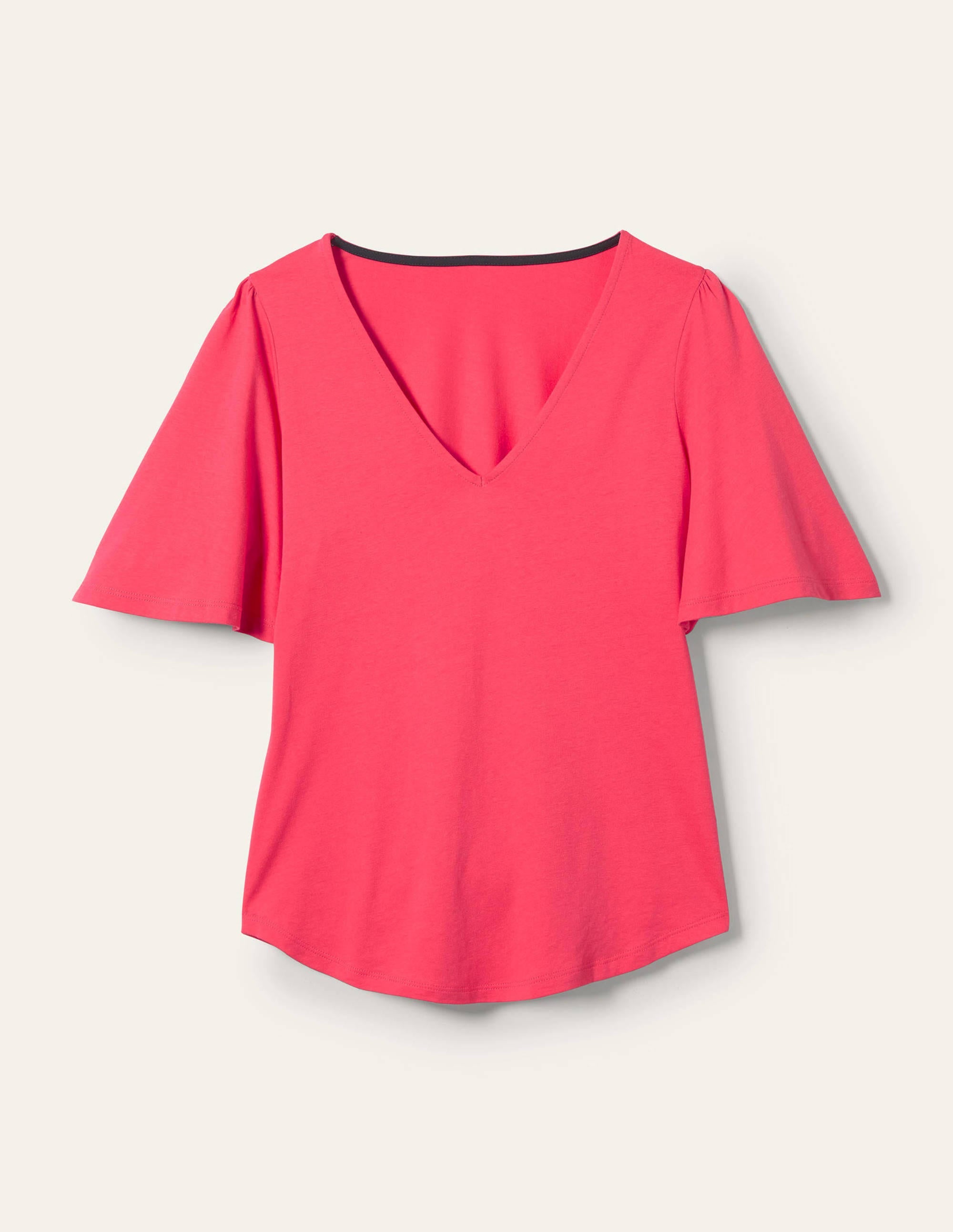 Supersoft Flutter Sleeve Top-Radish - Image 5