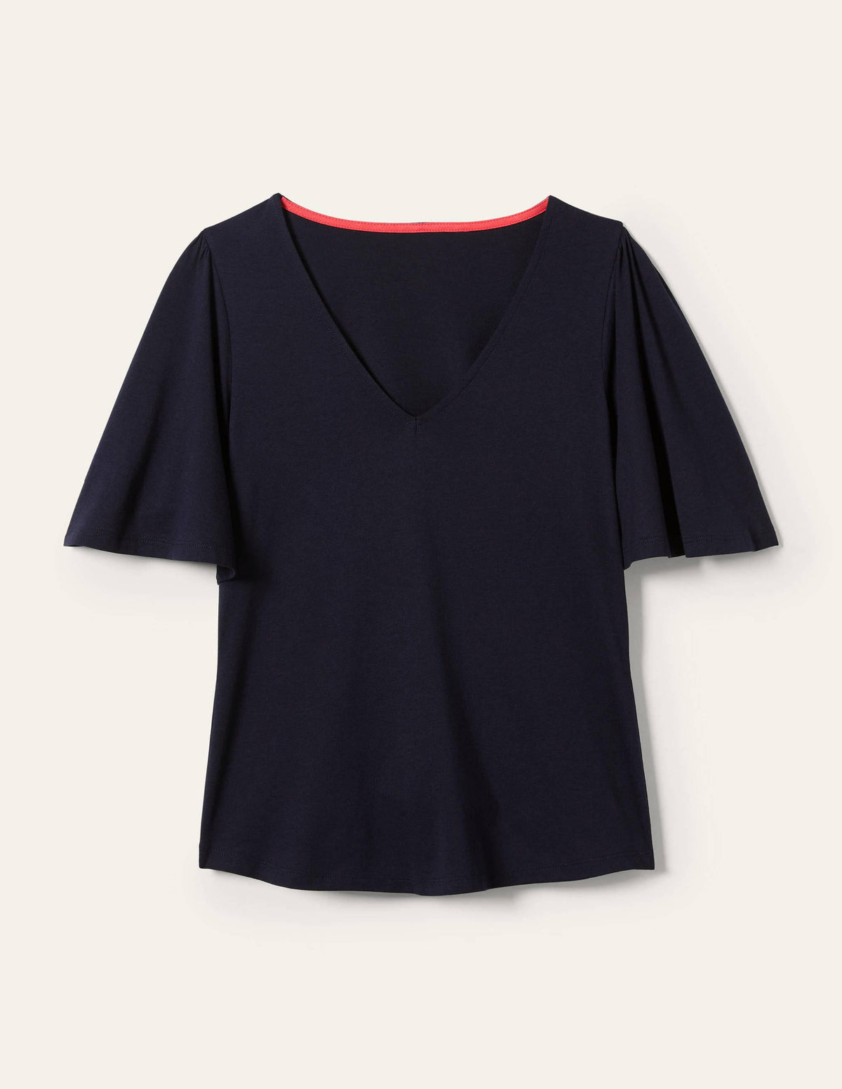 Supersoft Flutter Sleeve Top-Navy - Image 5