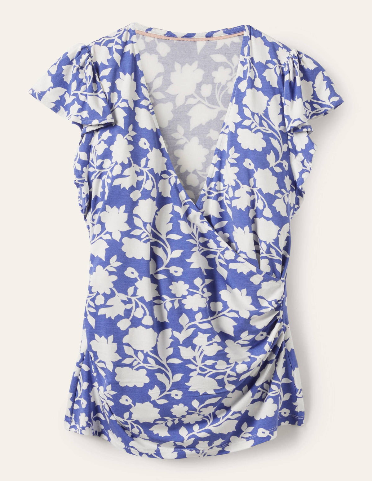 Flutter Sleeve Wrap Top-Bluebell, Botanic Silhouette - Image 5
