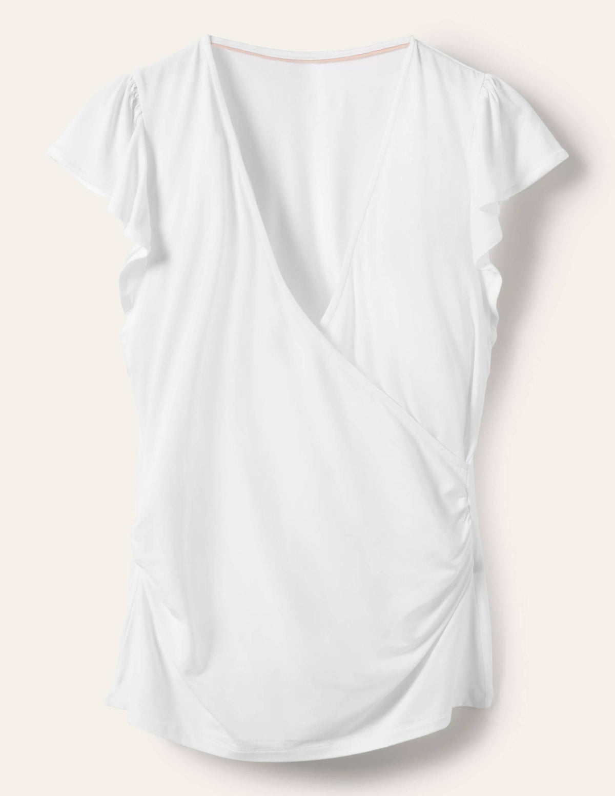 Flutter Sleeve Wrap Top-White - Image 5