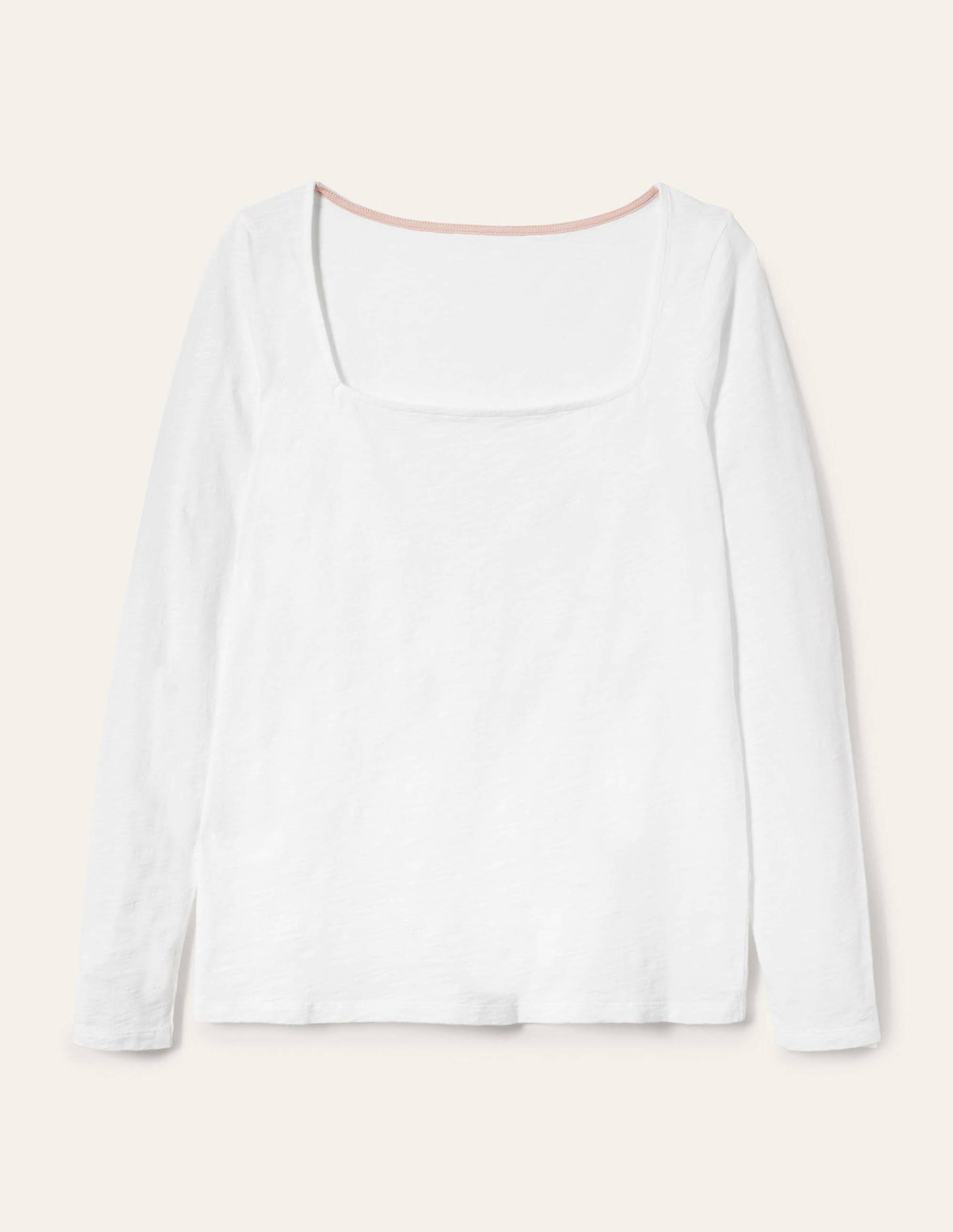 Cotton Square Neck Top-White-4