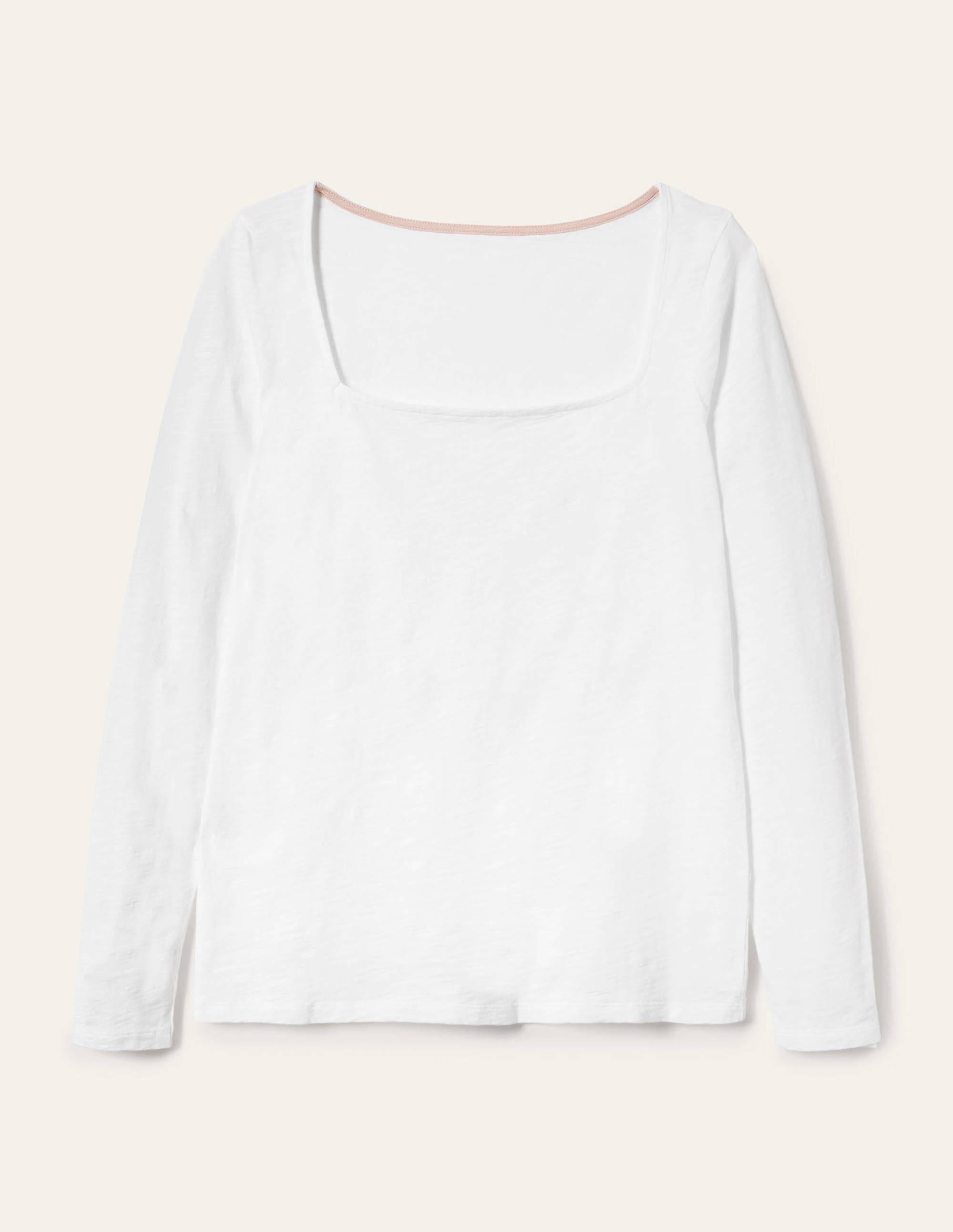 Cotton Square Neck Top-White - Image 4
