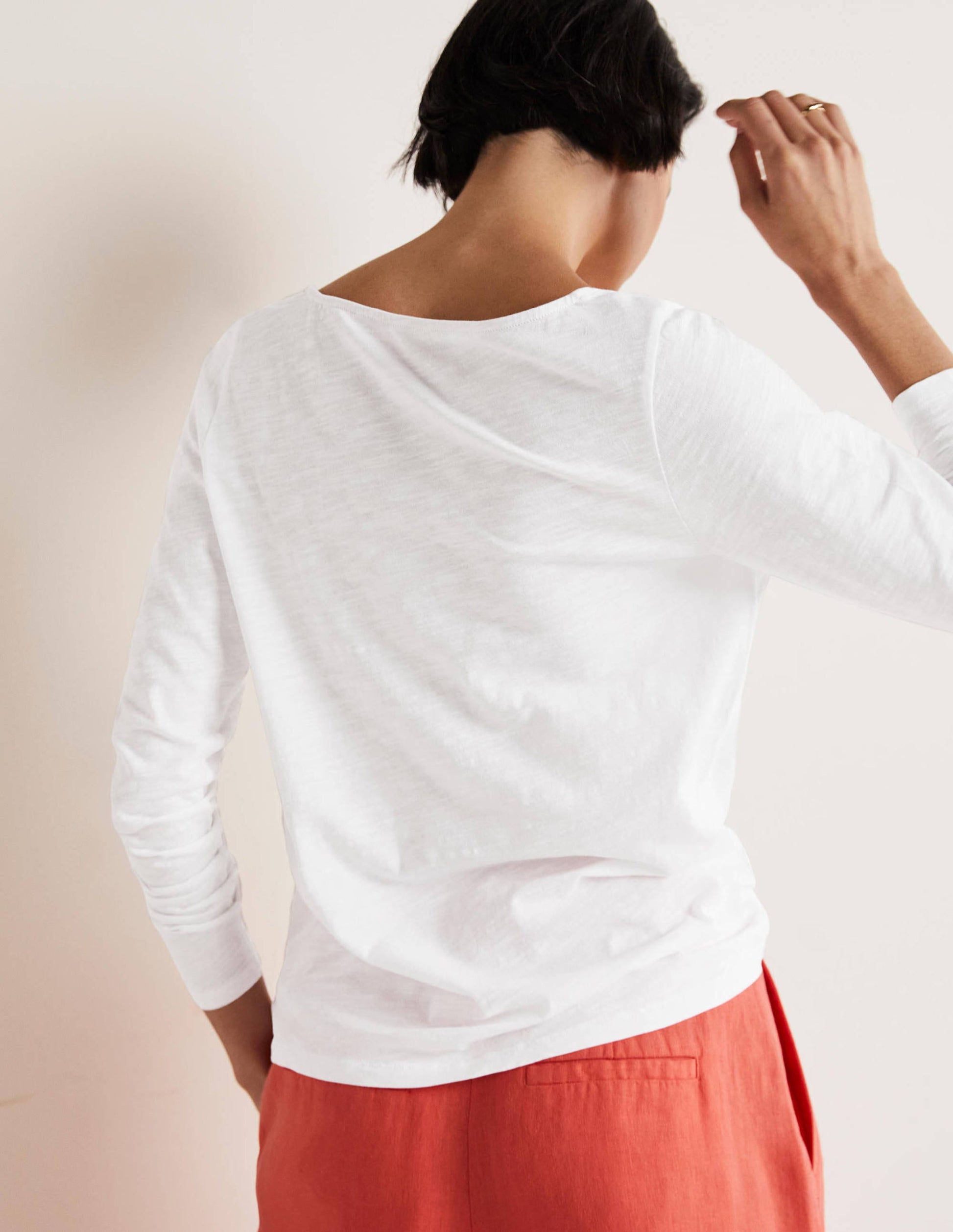 Cotton Square Neck Top-White-3