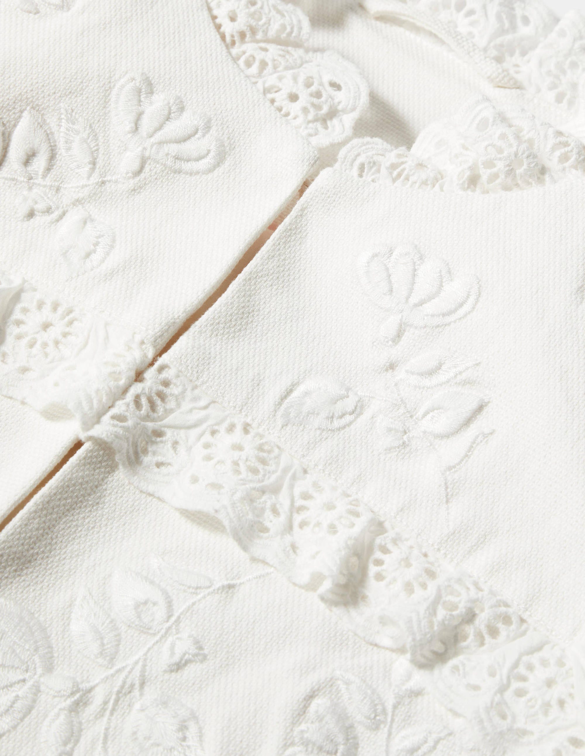 Cotton Broderie Jacket-Ivory - Image 6