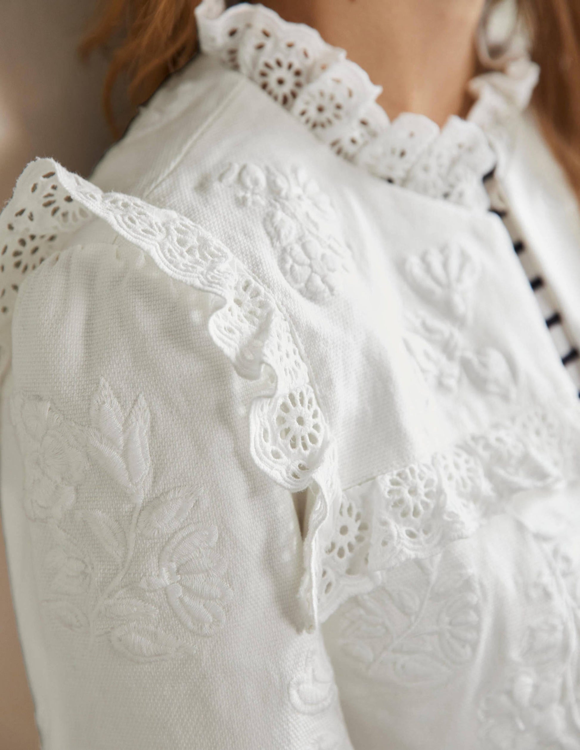 Cotton Broderie Jacket-Ivory-2