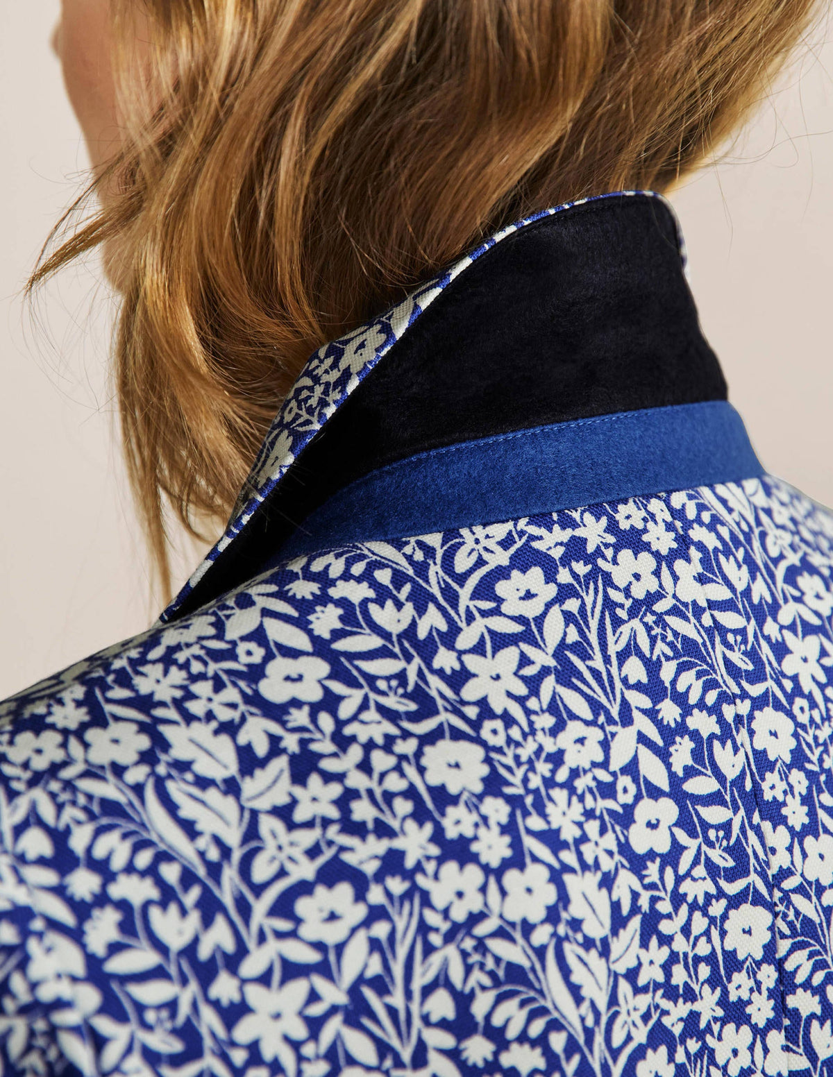 Carrie Textured Cotton Blazer-Ocean Blue/Ivory Wildflower - Image 5
