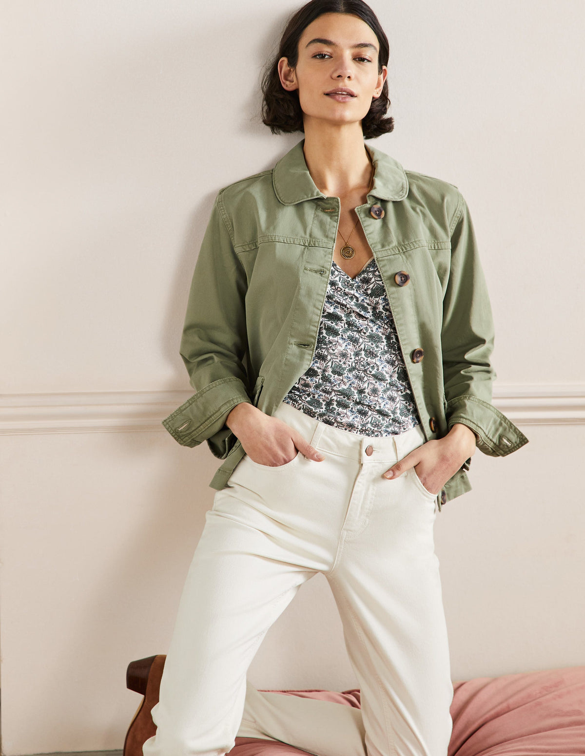 Patch Pocket Chore Jacket-Rainforest Green-1