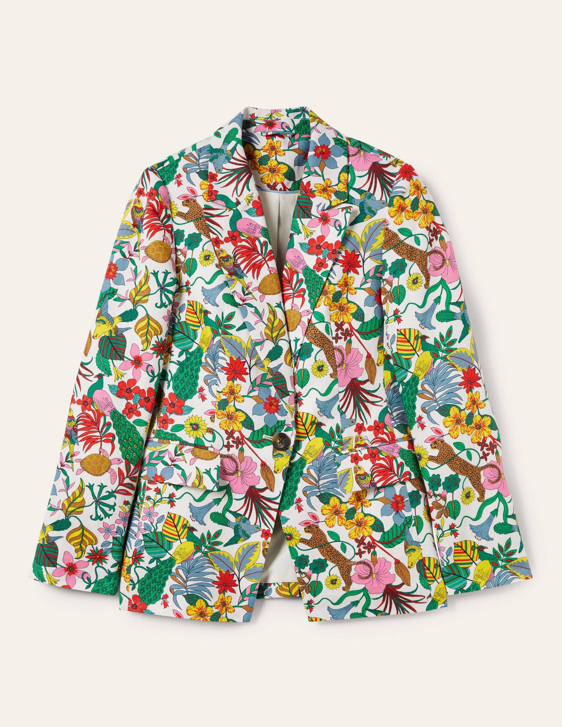 Thea Tailored Linen Blazer-Multi, Exotic Paradise-6