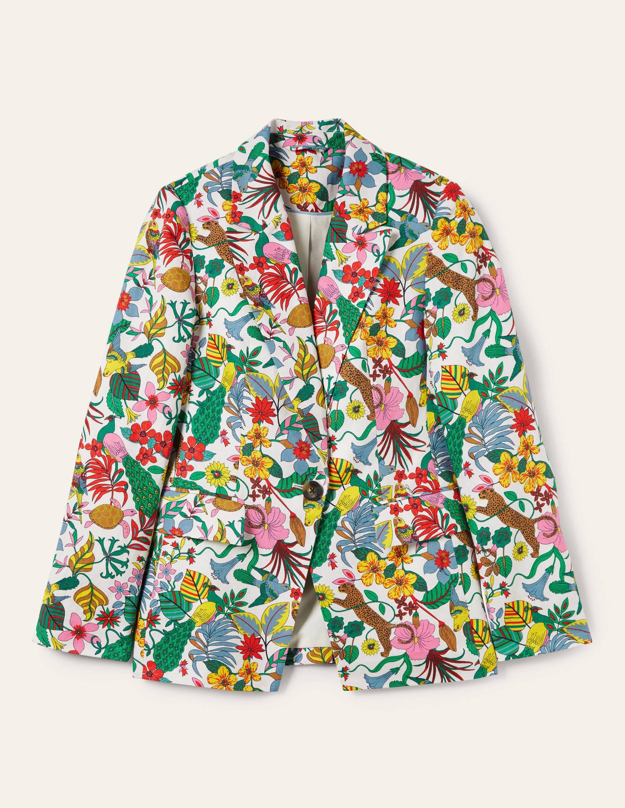 Thea Tailored Linen Blazer-Multi, Exotic Paradise - Image 6