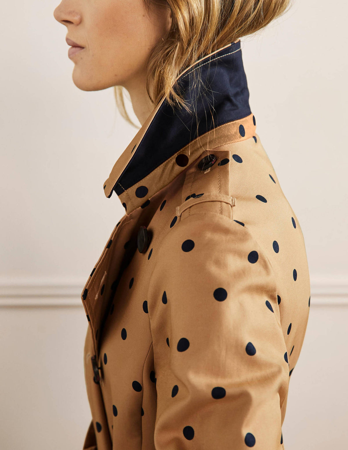 Printed Cotton Trench Coat-Ground Ginger, Spot-5