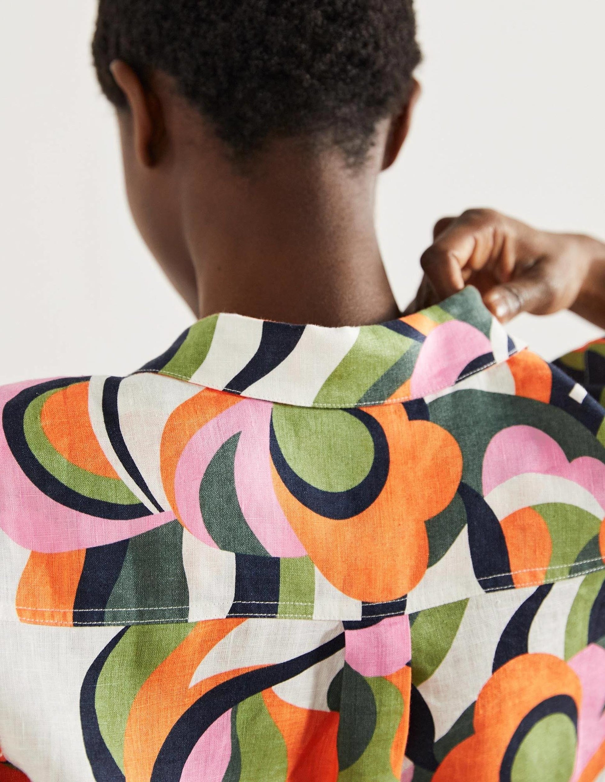 Linen Shirt-Multi, Abstract Swirl-9