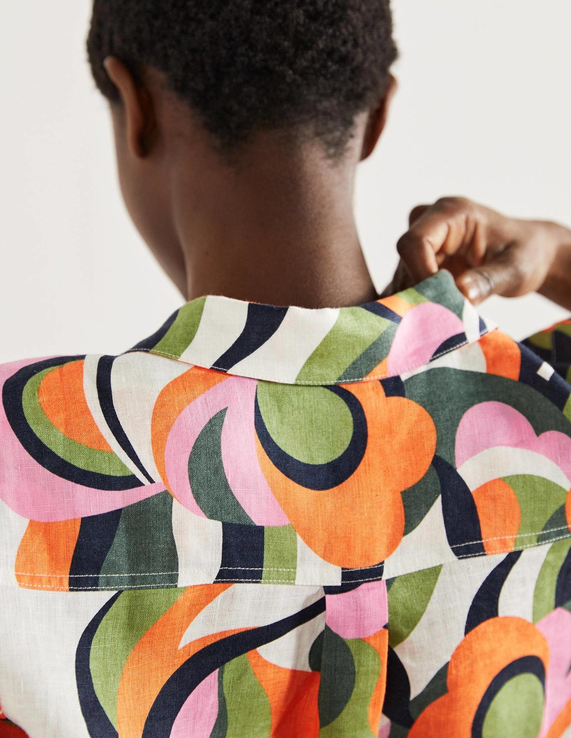 Linen Shirt-Multi, Abstract Swirl - Image 9