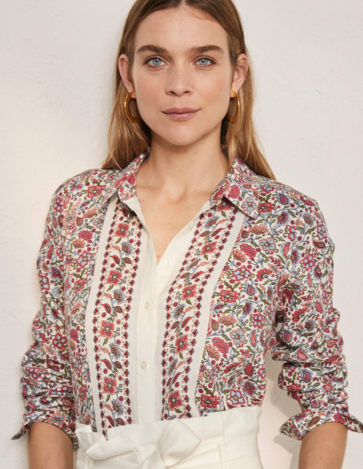 Linen Shirt-Ivory, Oriental Paradise-1