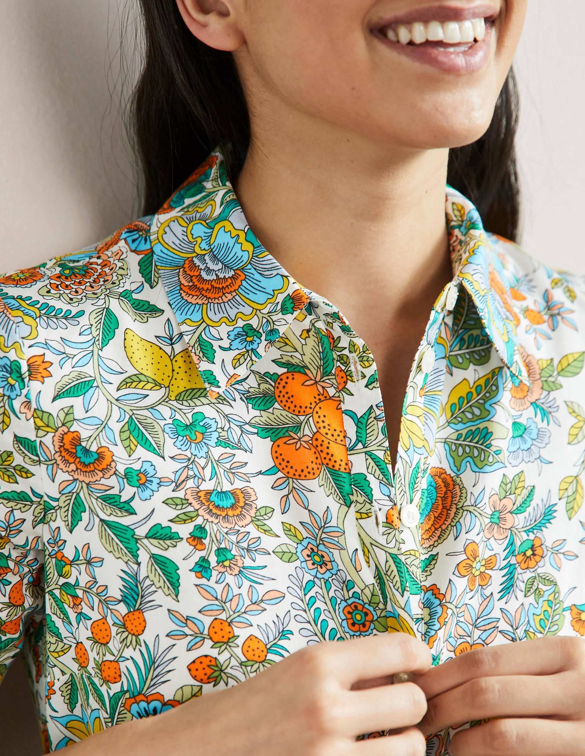 Kitty Midi Shirt Dress-Ivory, Lemon Fizz - Image 2
