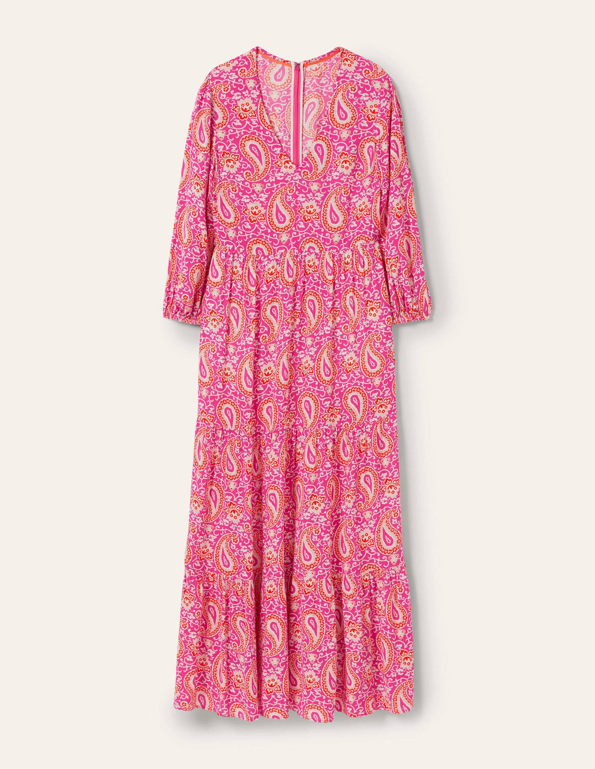 Blouson Sleeve Maxi Dress-Pop Pansy, Enchanting Paisley - Image 5