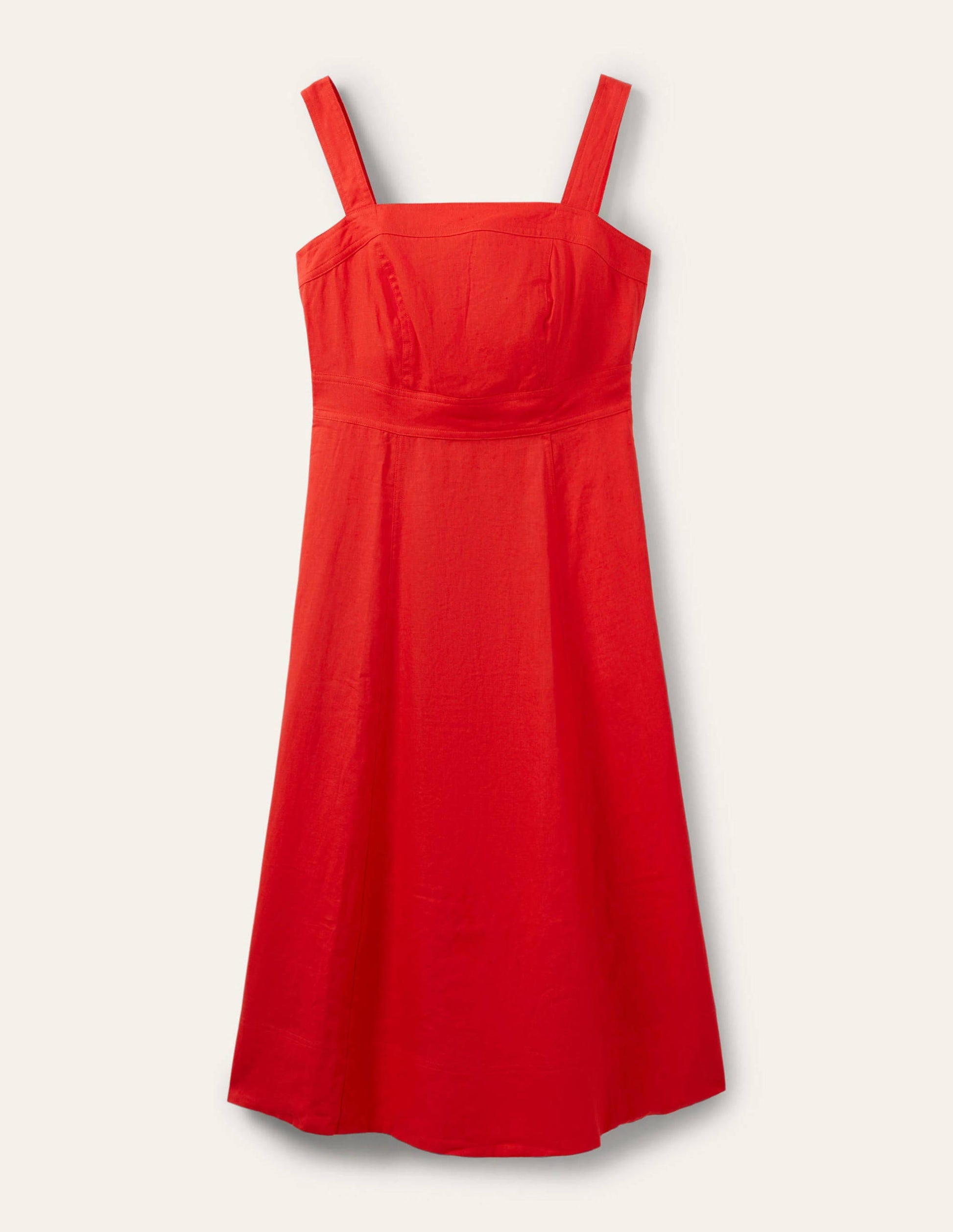 Virginie Linen Midi Dress-Cherry Red-5