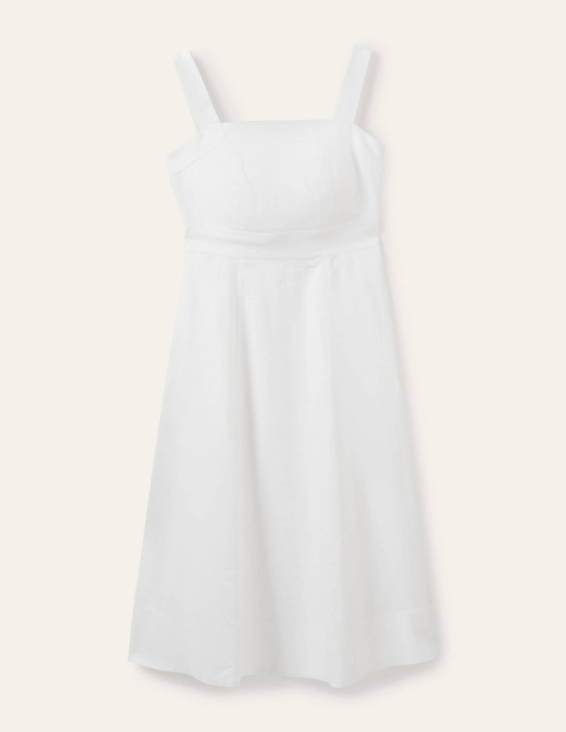Virginie Linen Midi Dress-White-5
