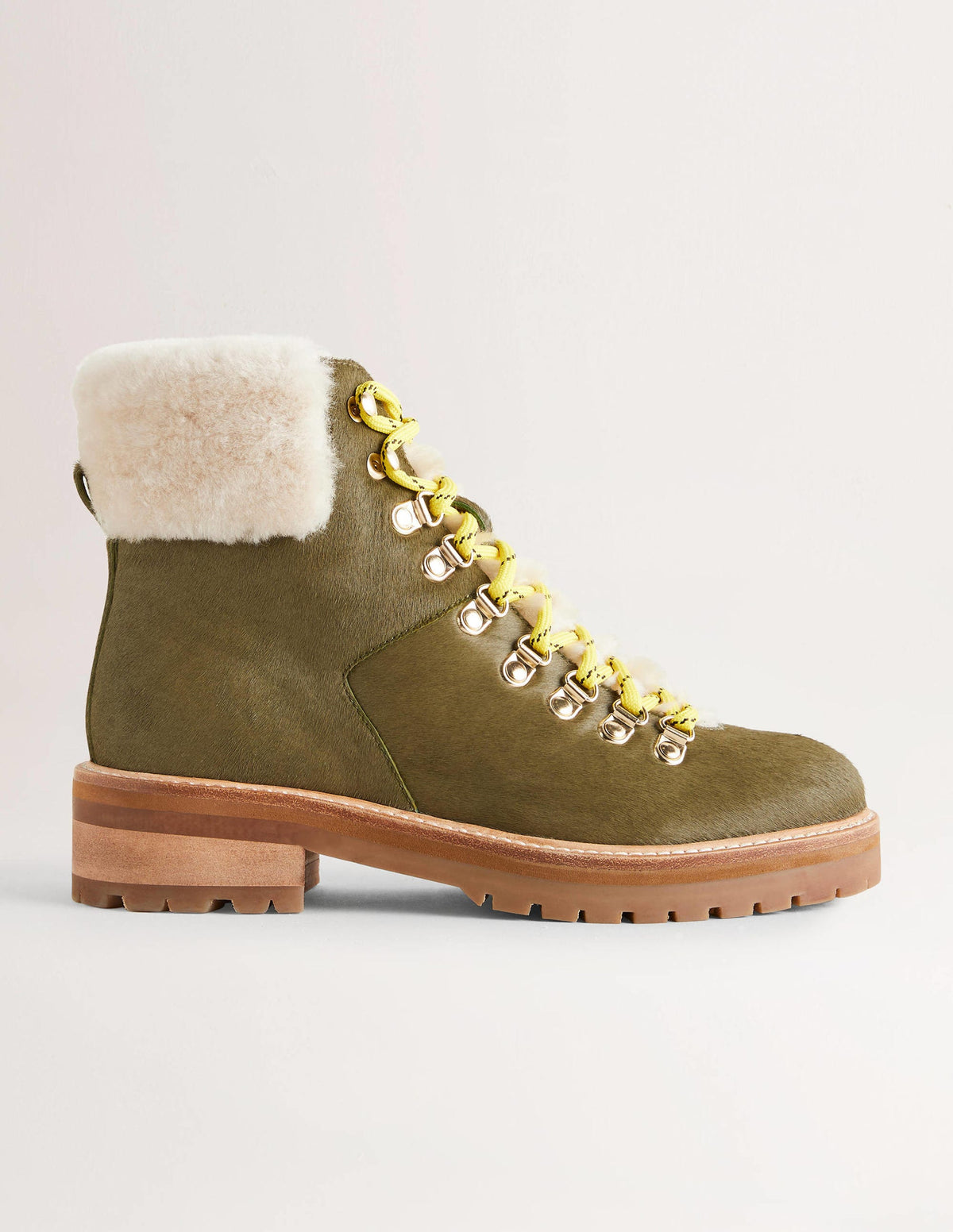 Lace-up Hiking Boots-Basil Green - Image 1