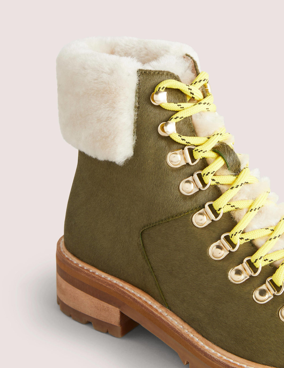 Lace-up Hiking Boots-Basil Green - Image 3