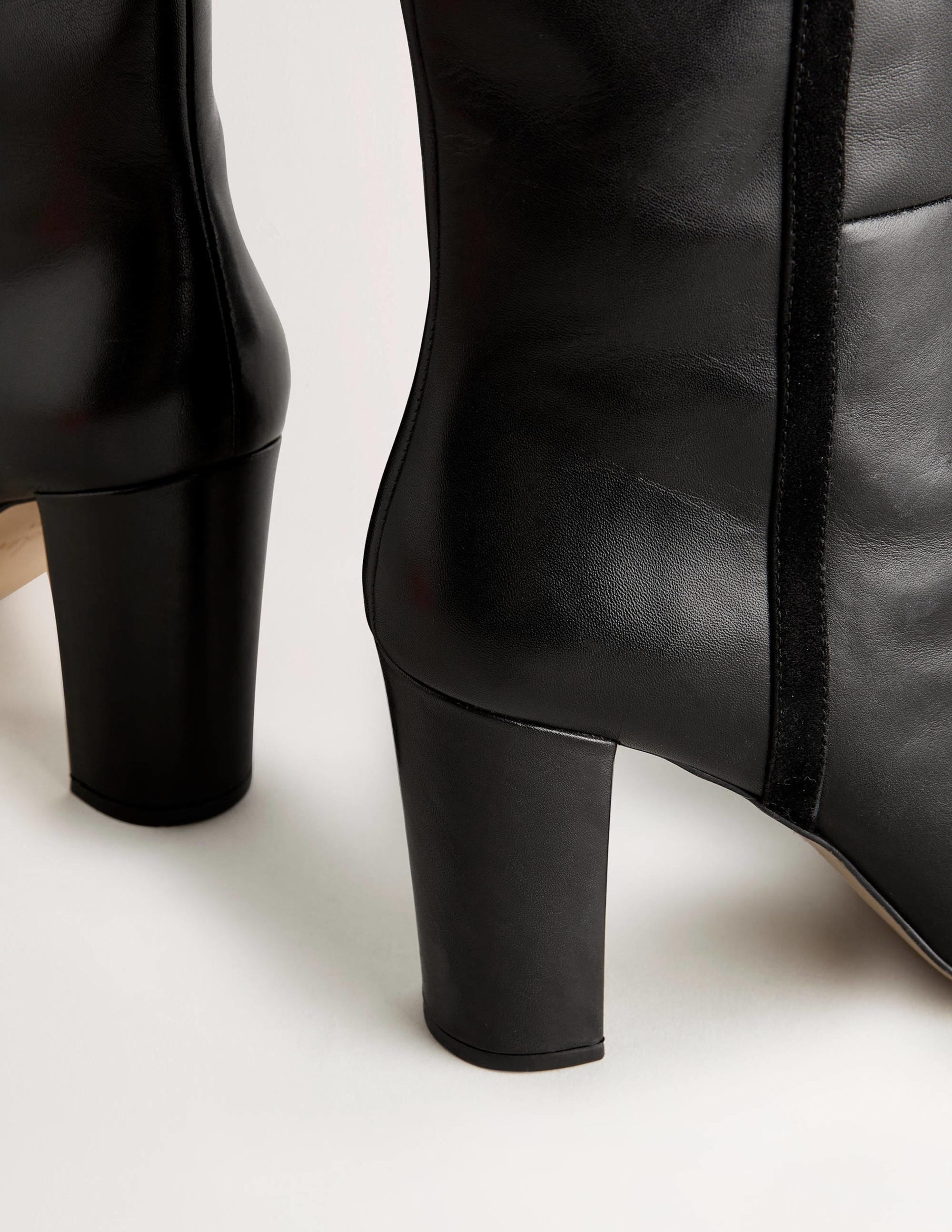 Knee High Leather Boots-Black - Image 3