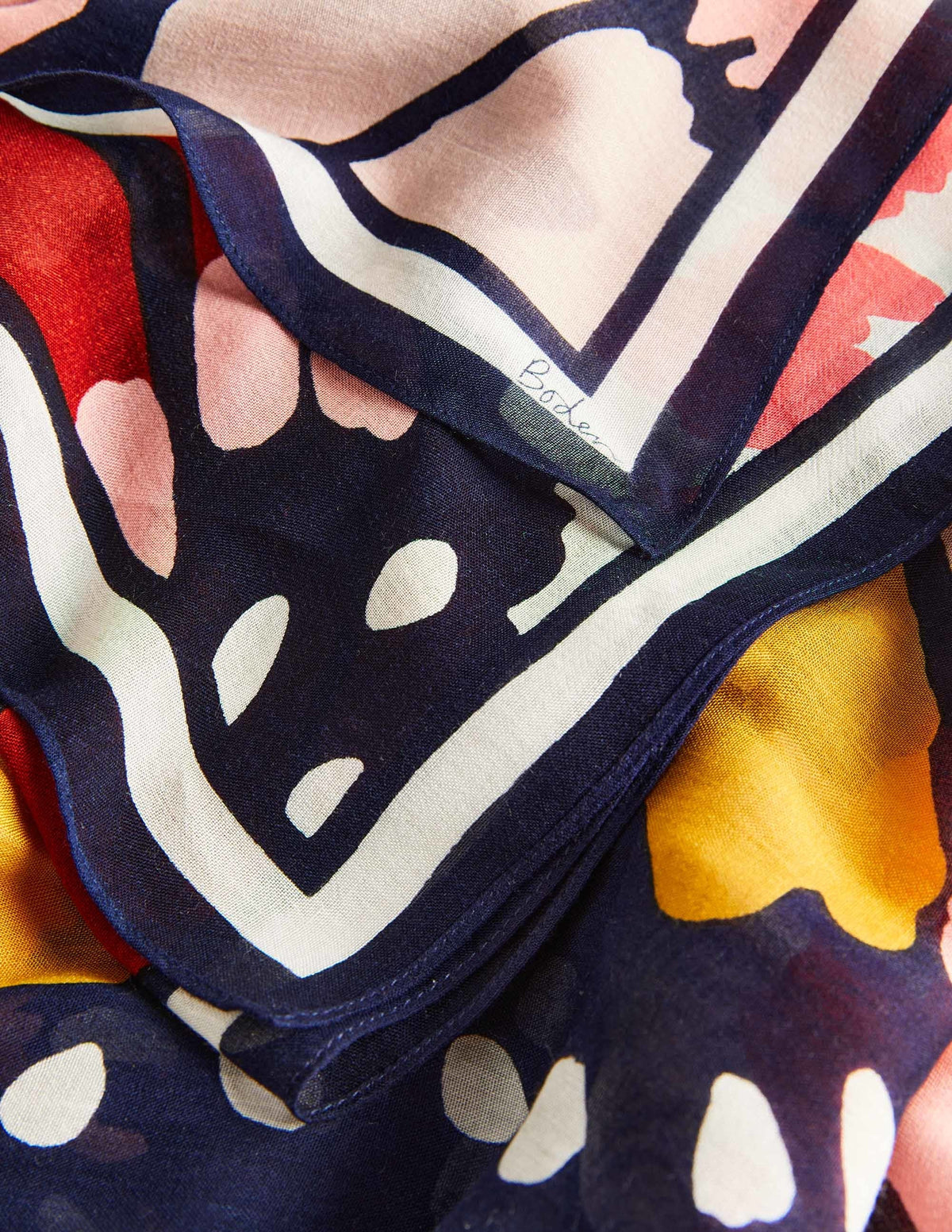 Printed Modal Scarf-Multi, Petal Stamp-2