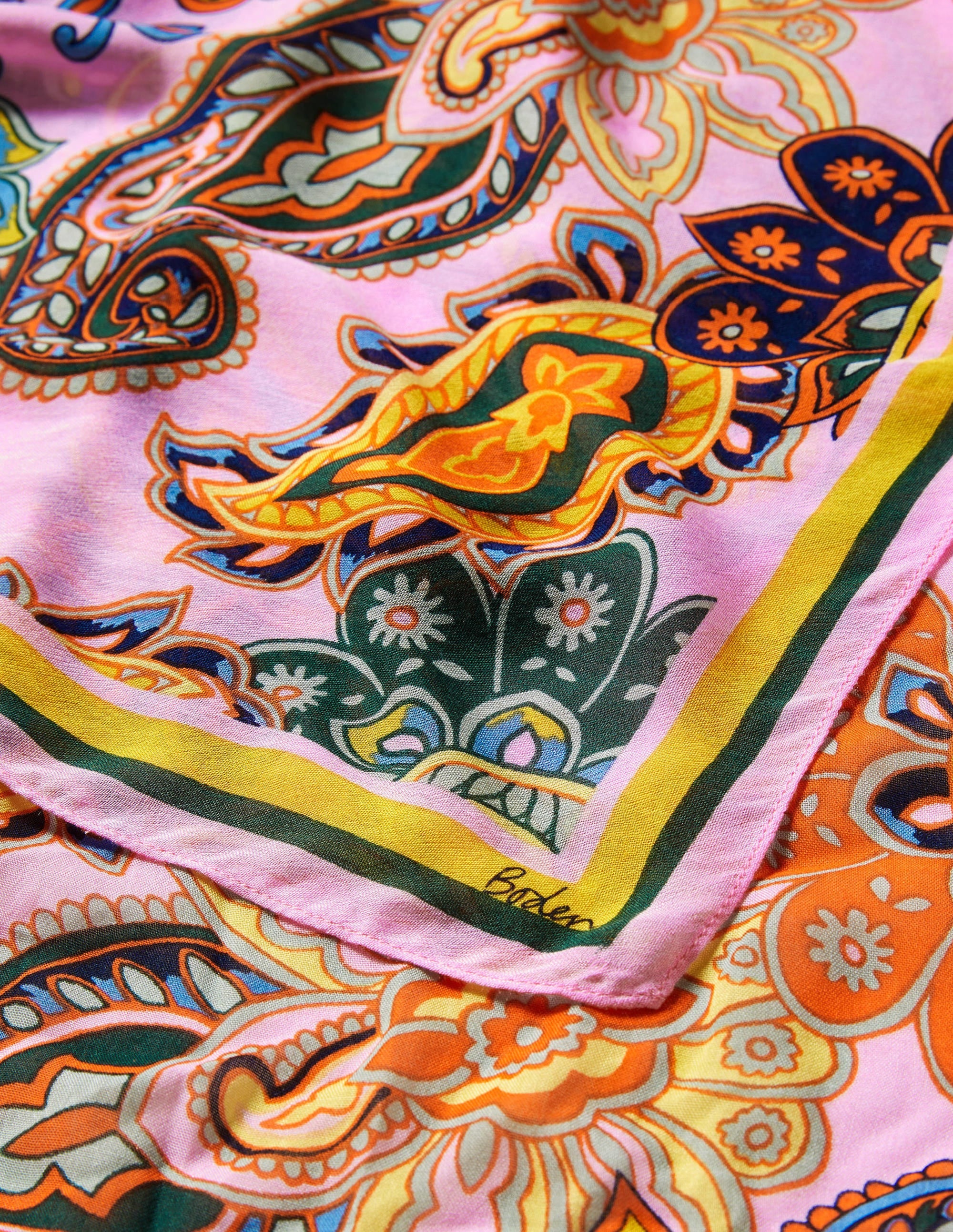 Printed Modal Scarf-Cherry Blossom, Paisley Charm - Image 2