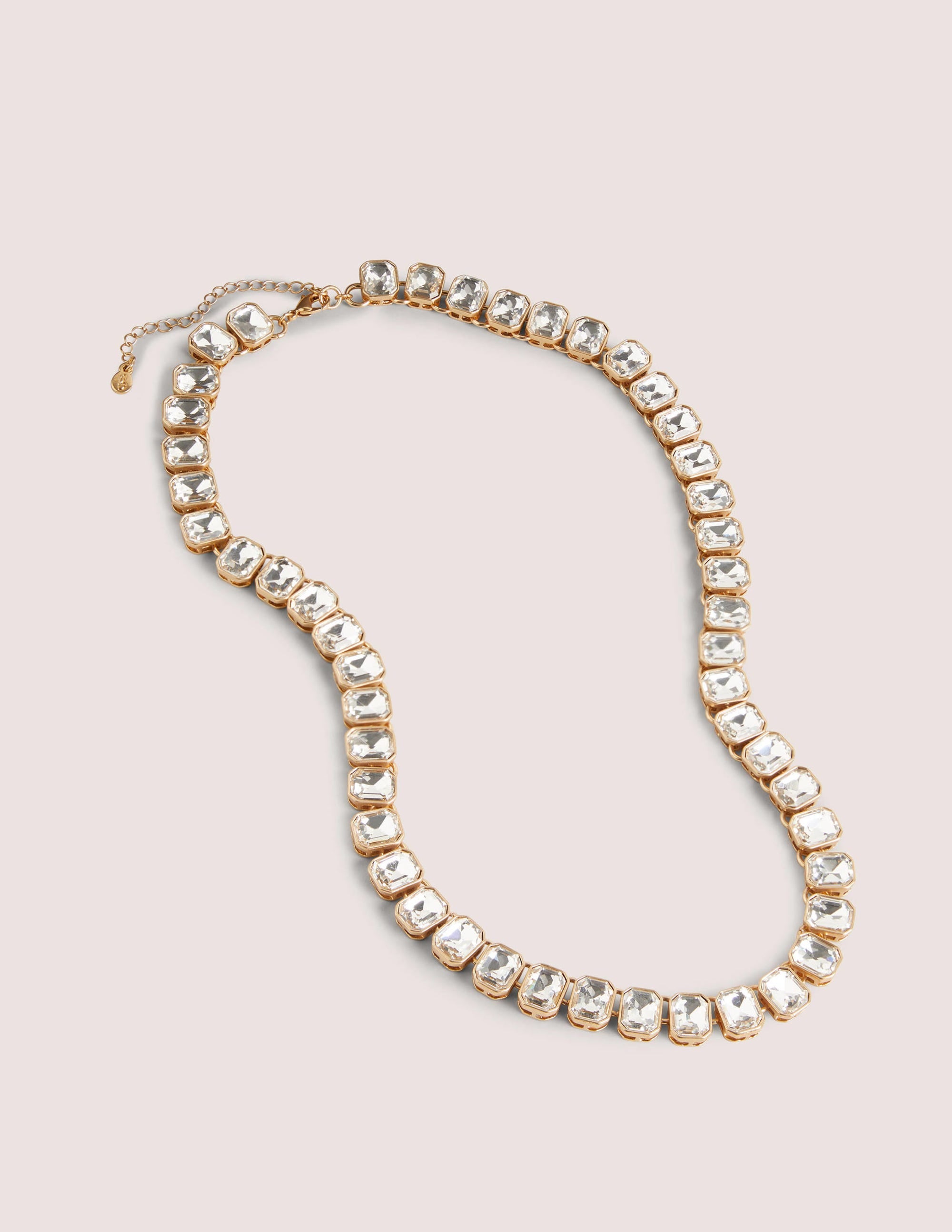 Long Jewelled Necklace-Clear - Image 1
