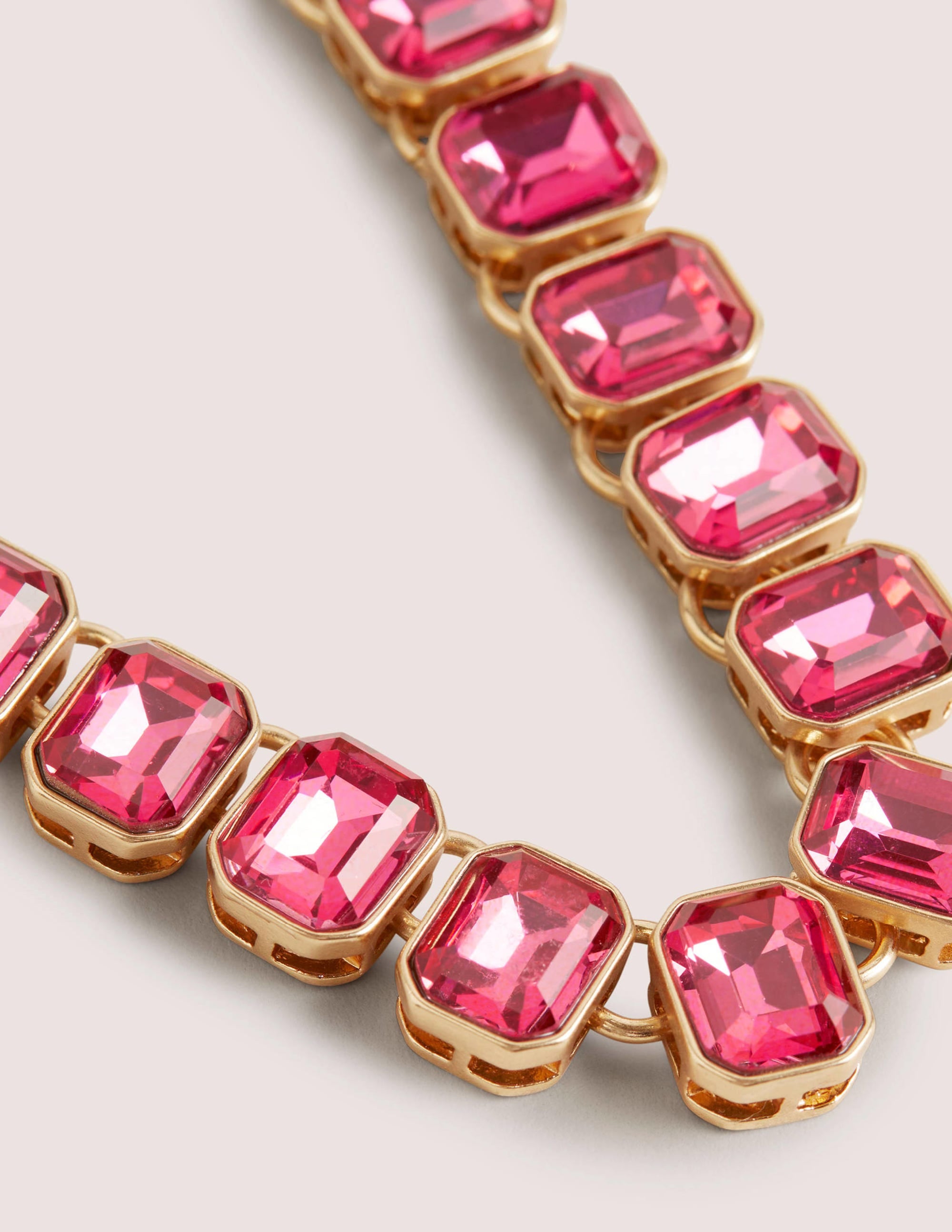 Long Jewelled Necklace-Pink - Image 2