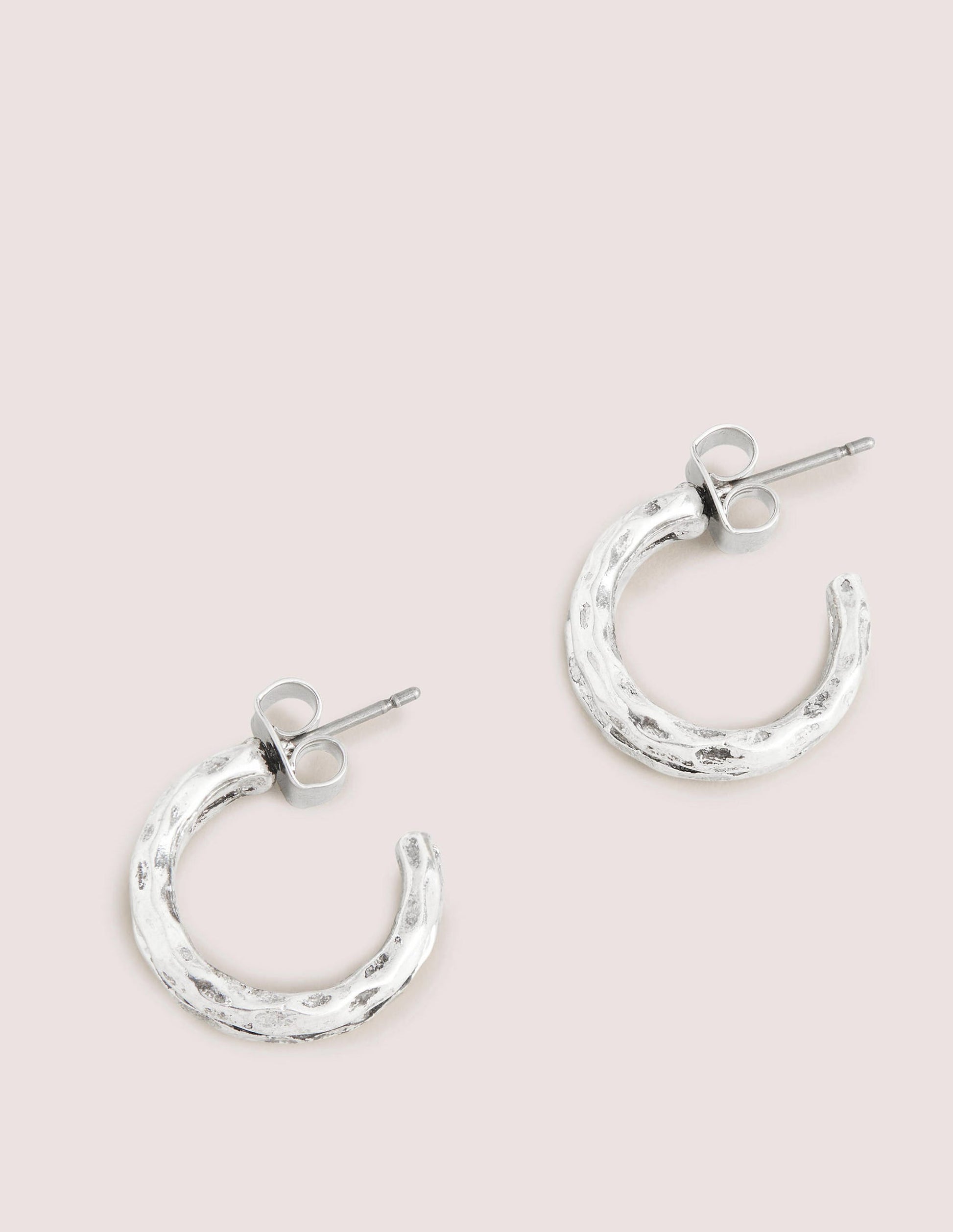 Small Double Hoop Earrings-Silver-2