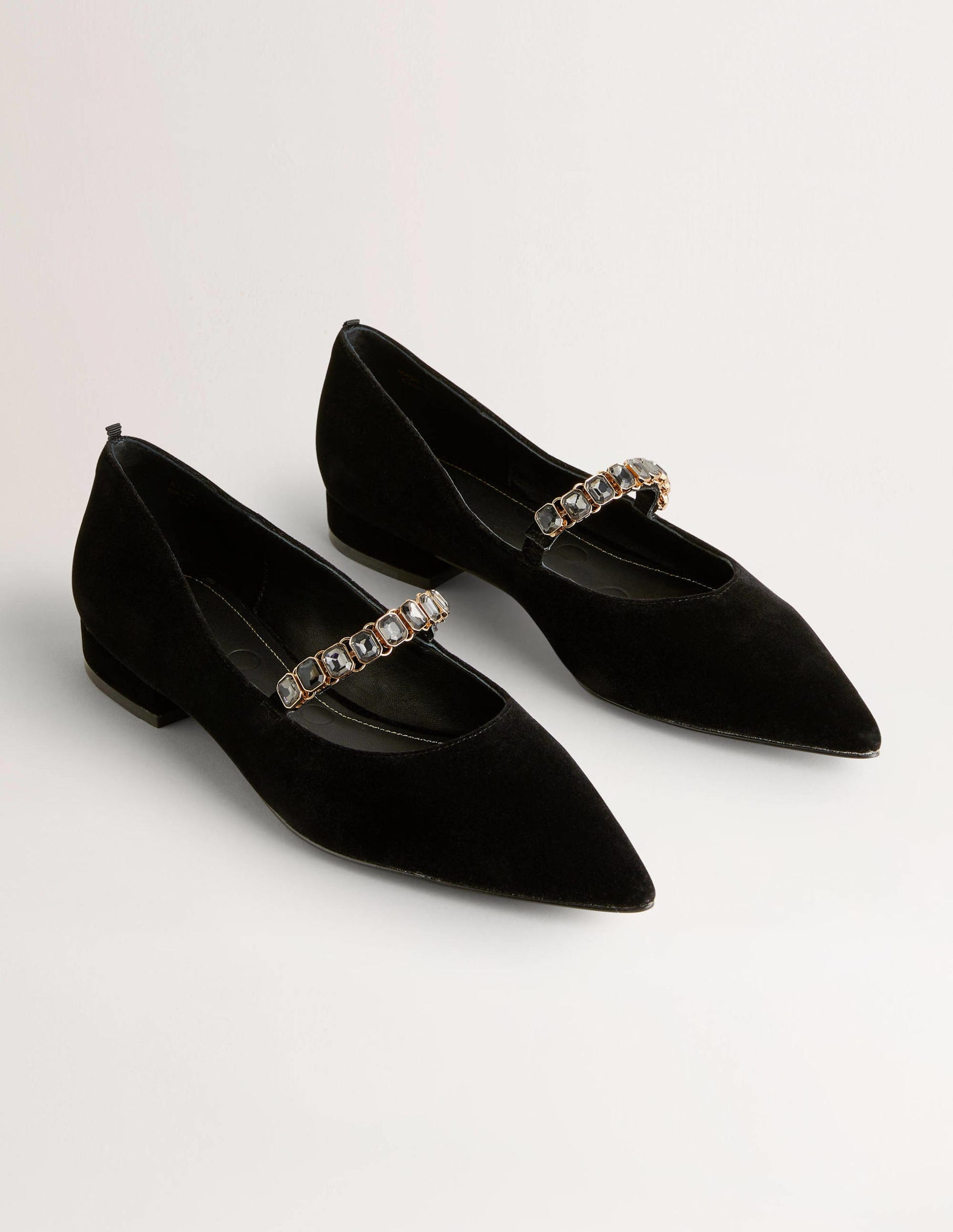 Crystal Strap Mary Jane Shoes-Black-2