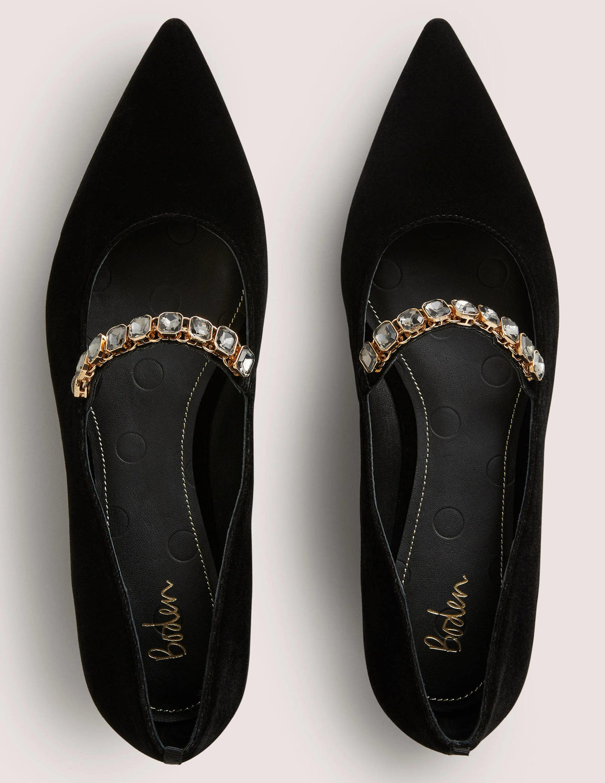 Crystal Strap Mary Jane Shoes-Black-4