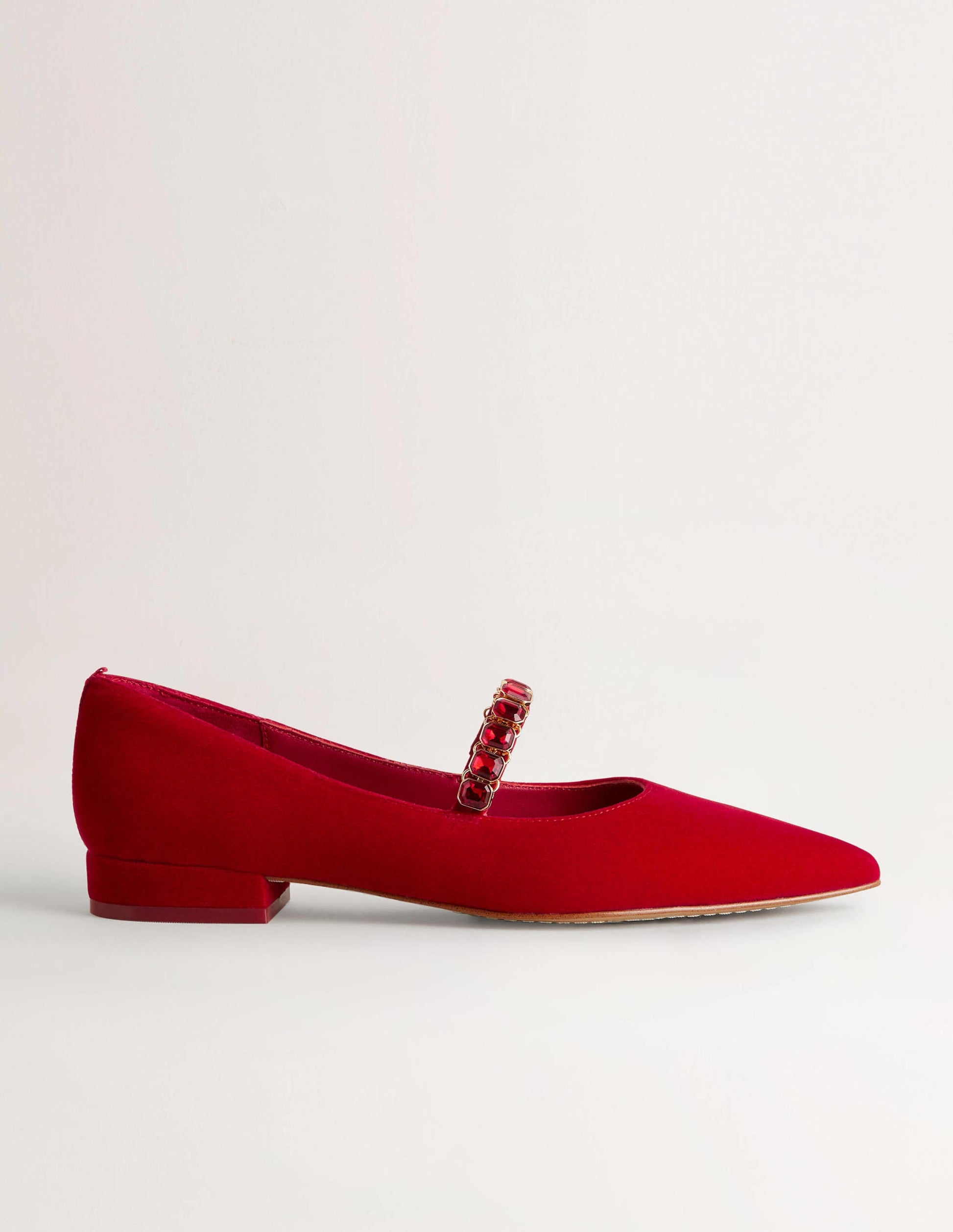 Crystal Strap Mary Jane Shoes-Poinsettia-1