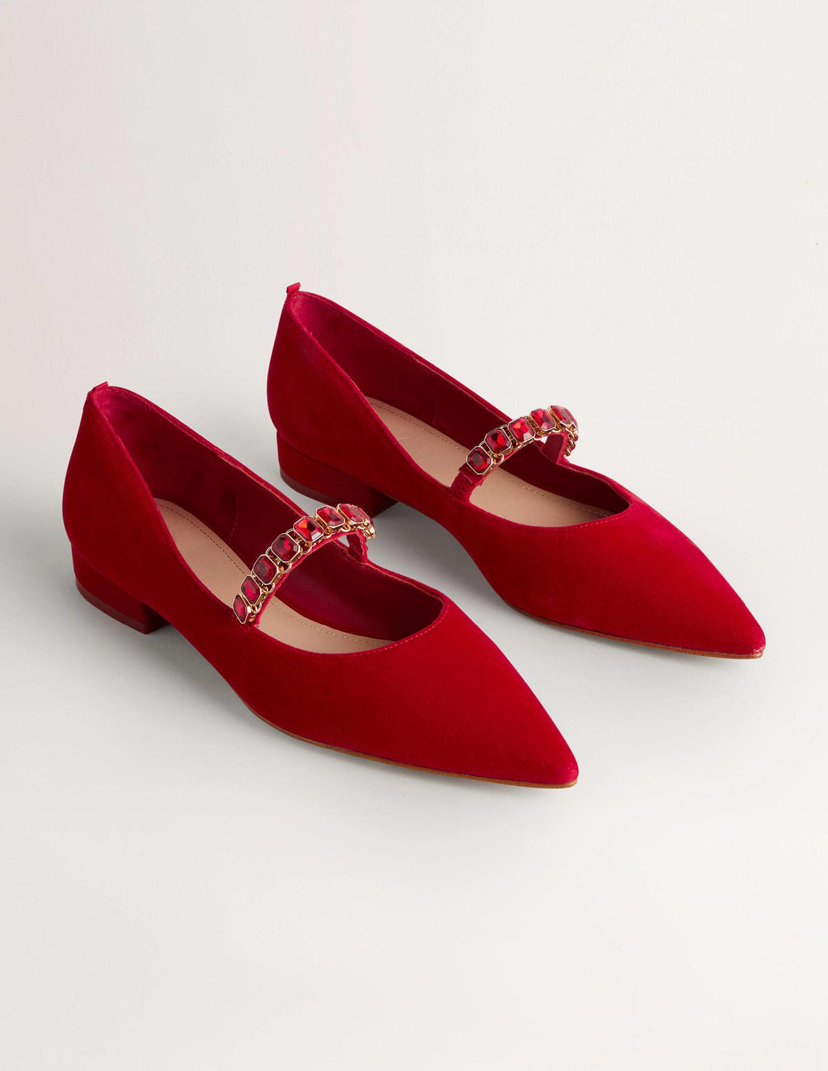 Crystal Strap Mary Jane Shoes-Poinsettia - Image 2