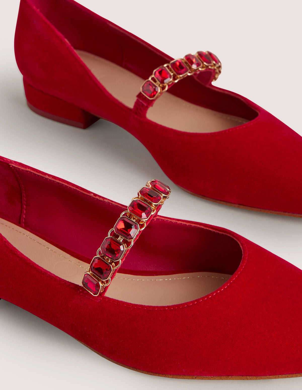 Crystal Strap Mary Jane Shoes-Poinsettia-3